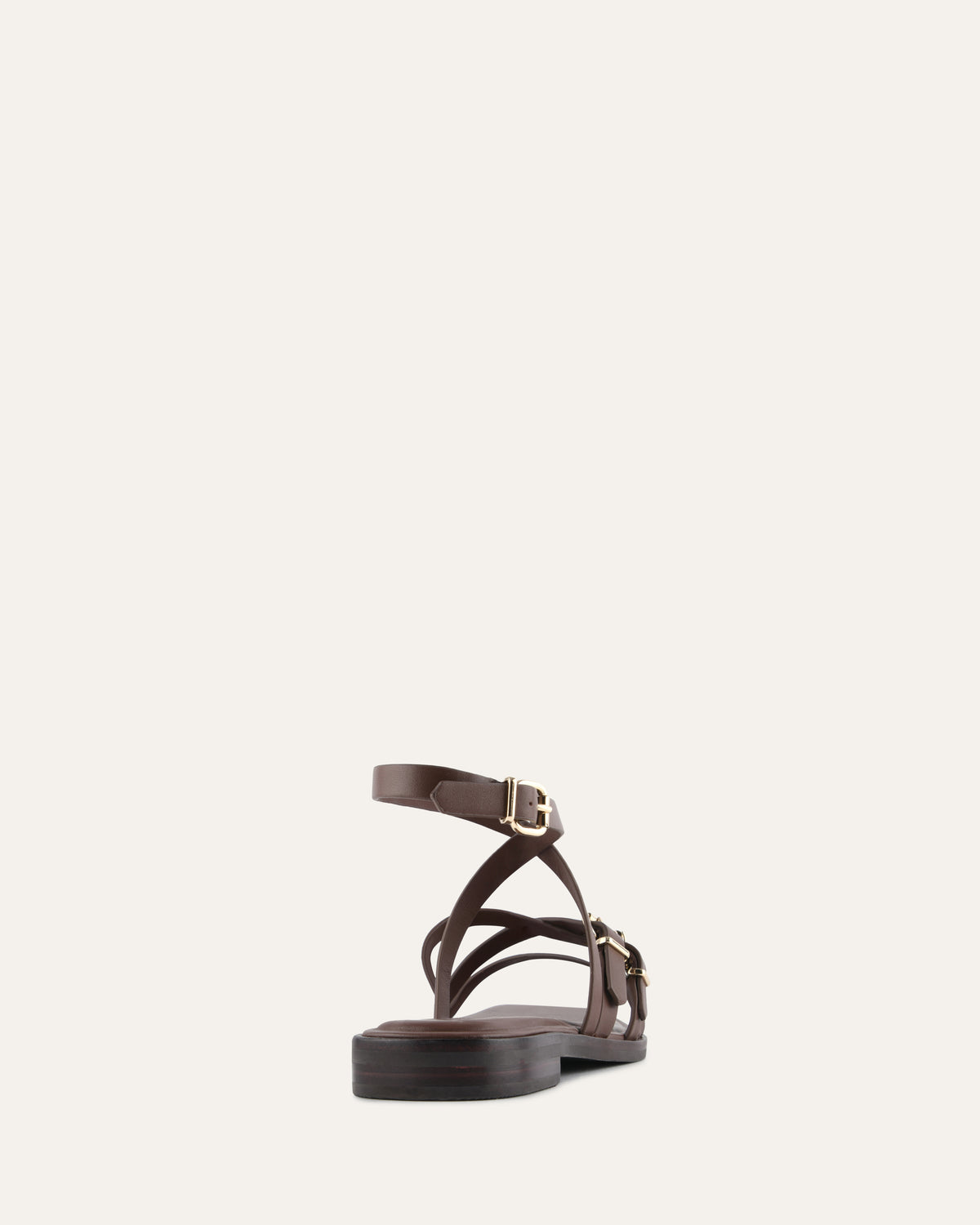 PIERRE FLAT SANDALS PECAN LEATHER