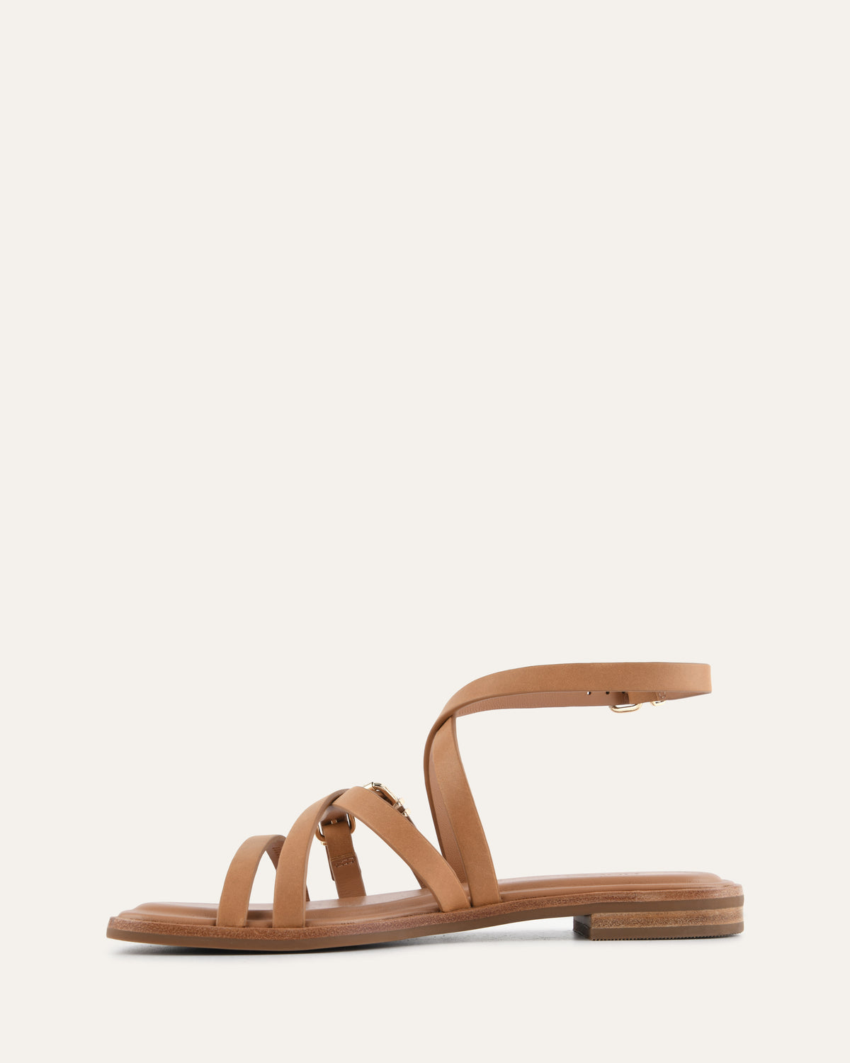 PIERRE FLAT SANDALS TUSCAN TAN LEATHER