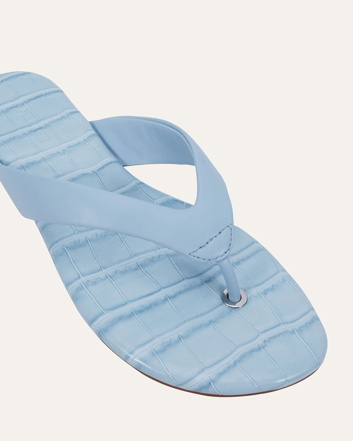 PRAGUE FLAT SANDALS ICE BLUE LEATHER