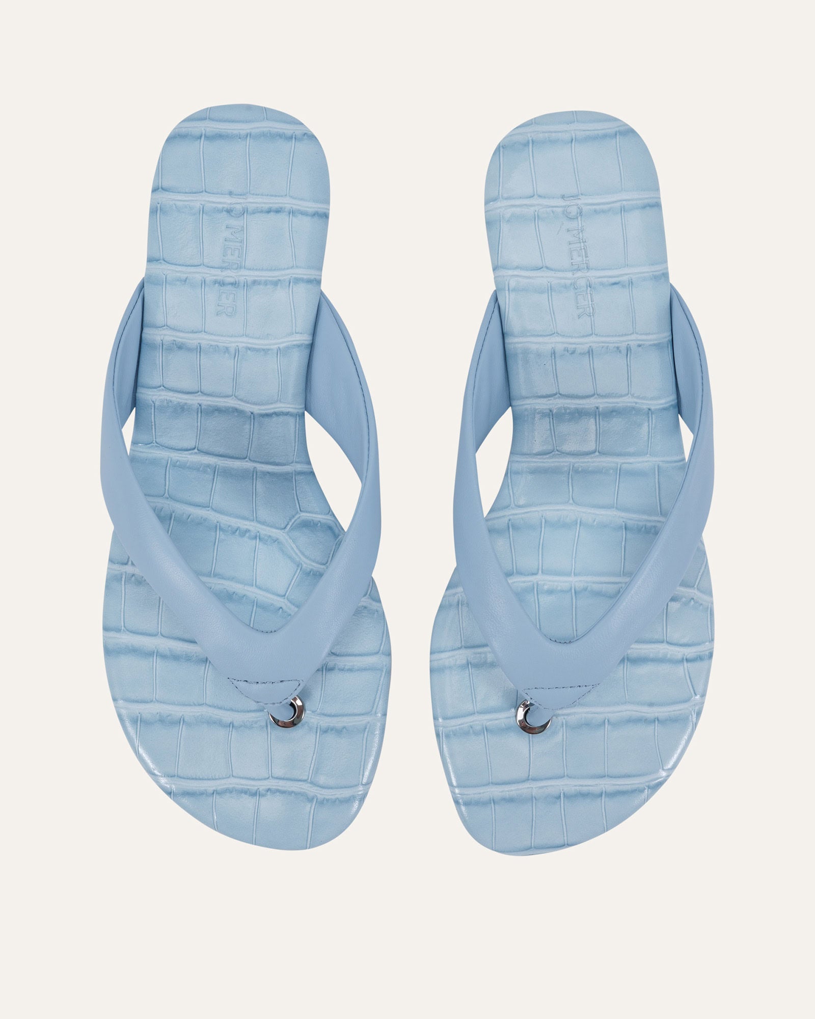 PRAGUE FLAT SANDALS ICE BLUE LEATHER image