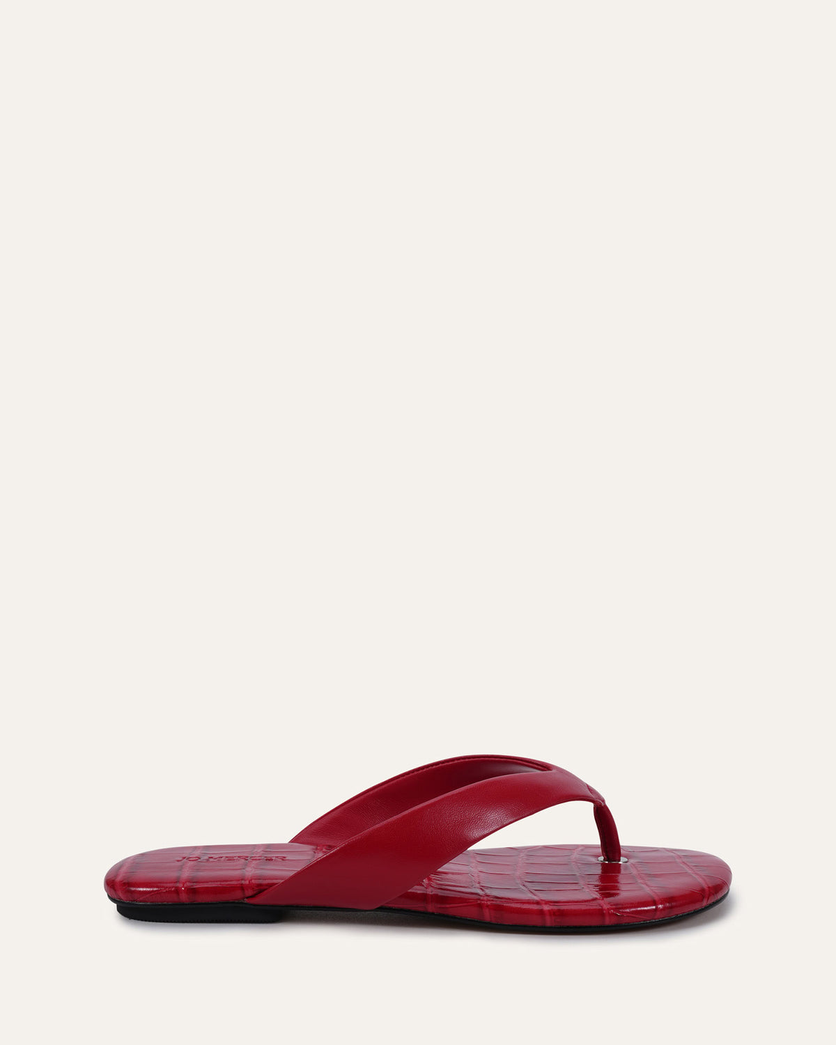 PRAGUE FLAT SANDALS LIPSTICK RED LEATHER