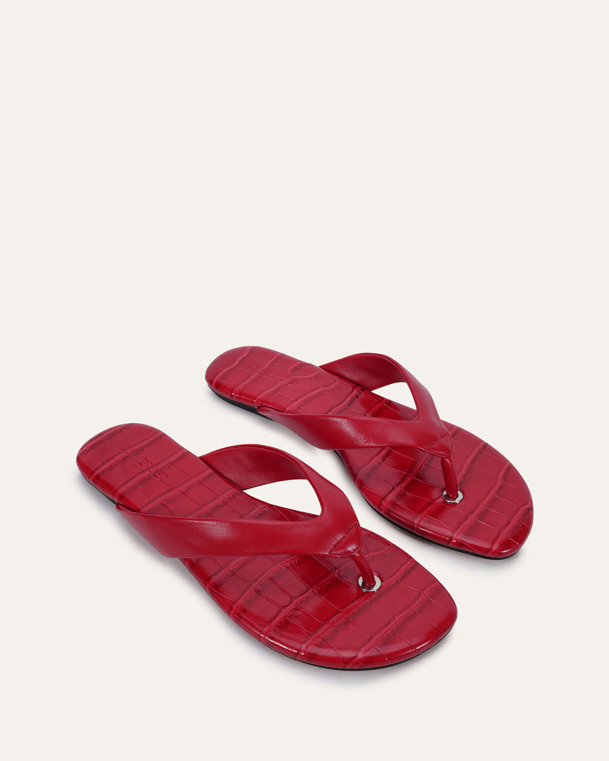 PRAGUE FLAT SANDALS LIPSTICK RED LEATHER
