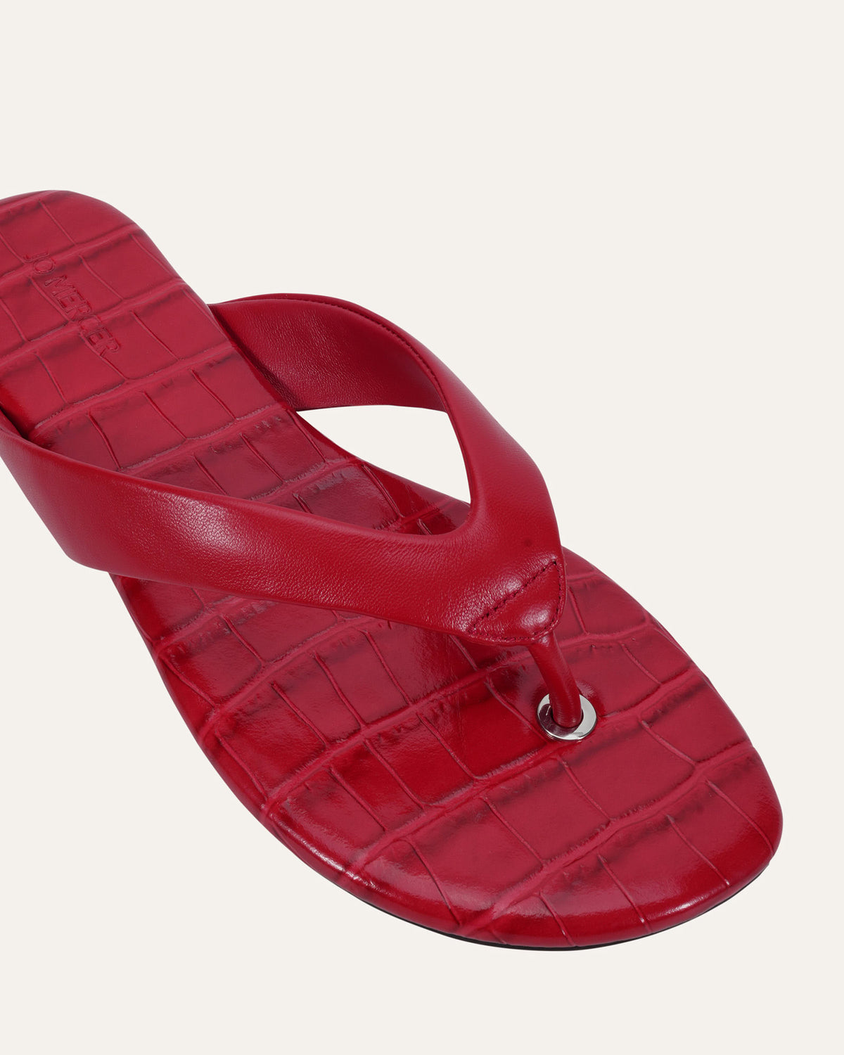 PRAGUE FLAT SANDALS LIPSTICK RED LEATHER