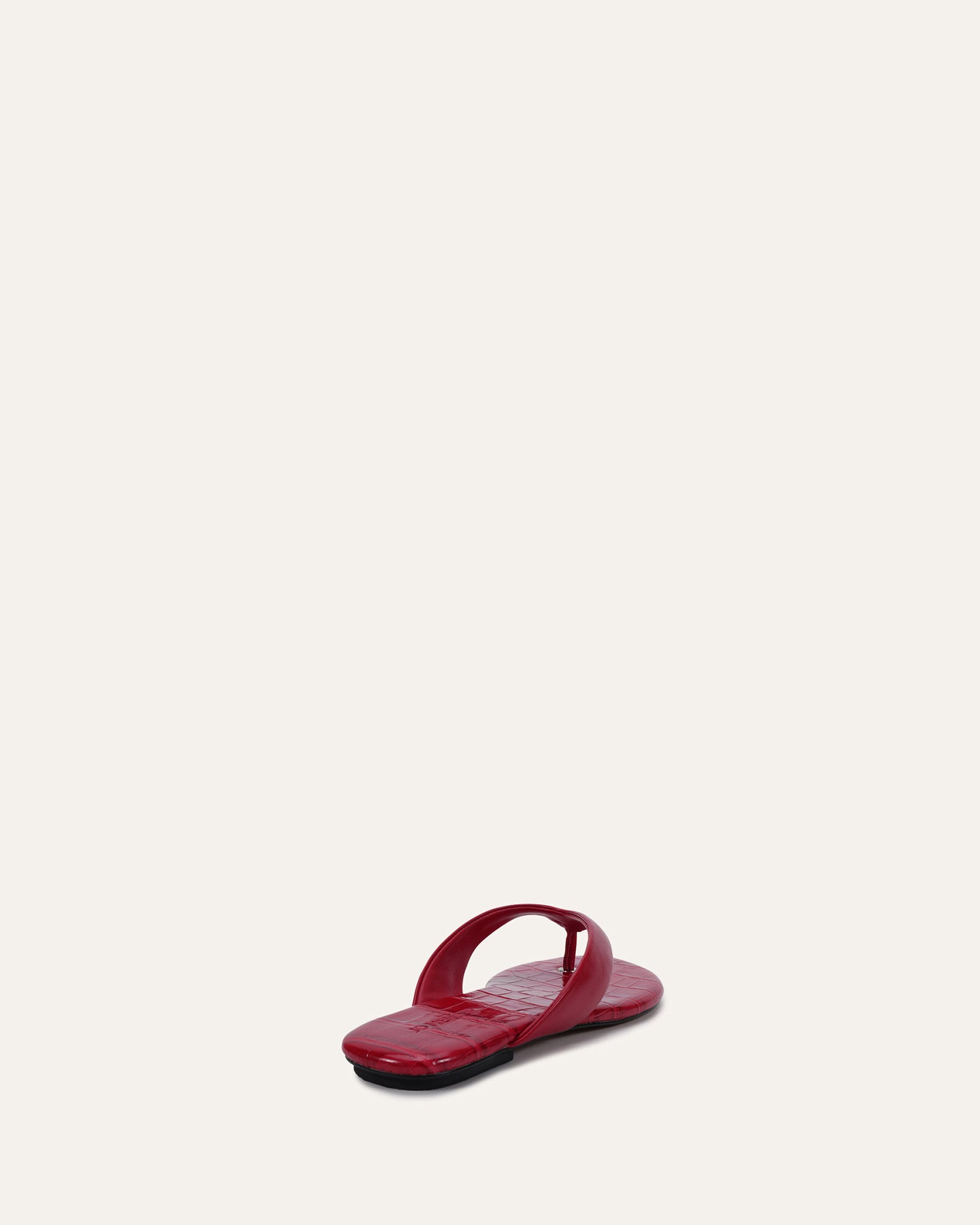 PRAGUE FLAT SANDALS LIPSTICK RED LEATHER image