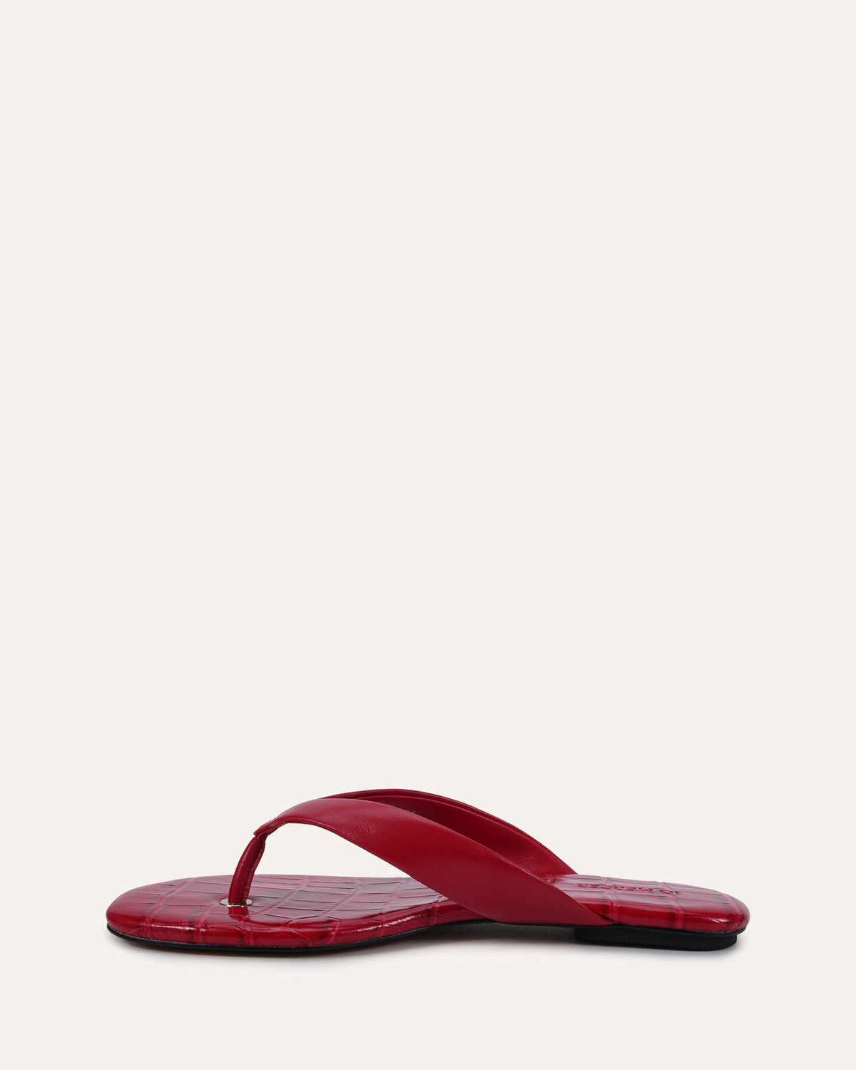 PRAGUE FLAT SANDALS LIPSTICK RED LEATHER