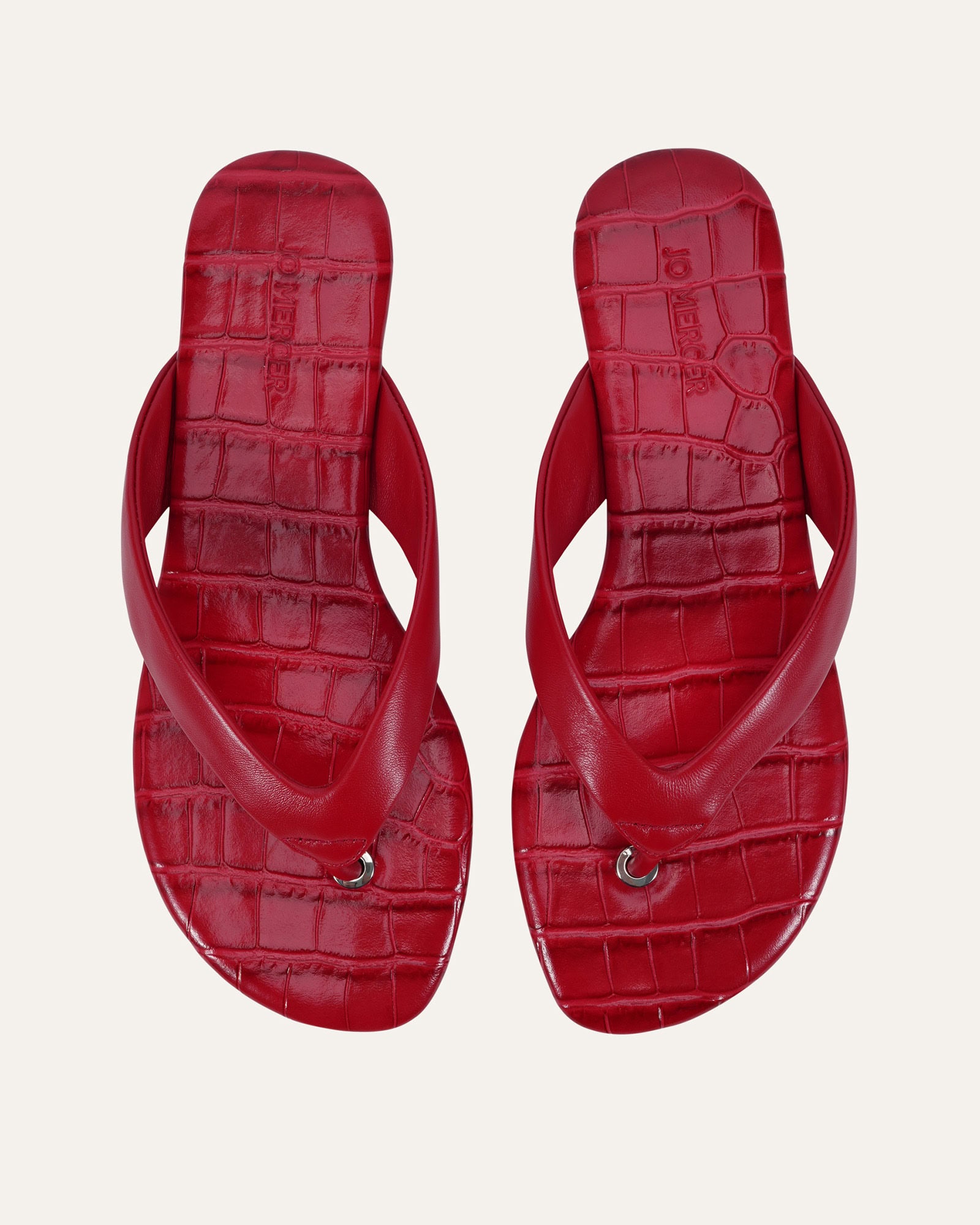 PRAGUE FLAT SANDALS LIPSTICK RED LEATHER image