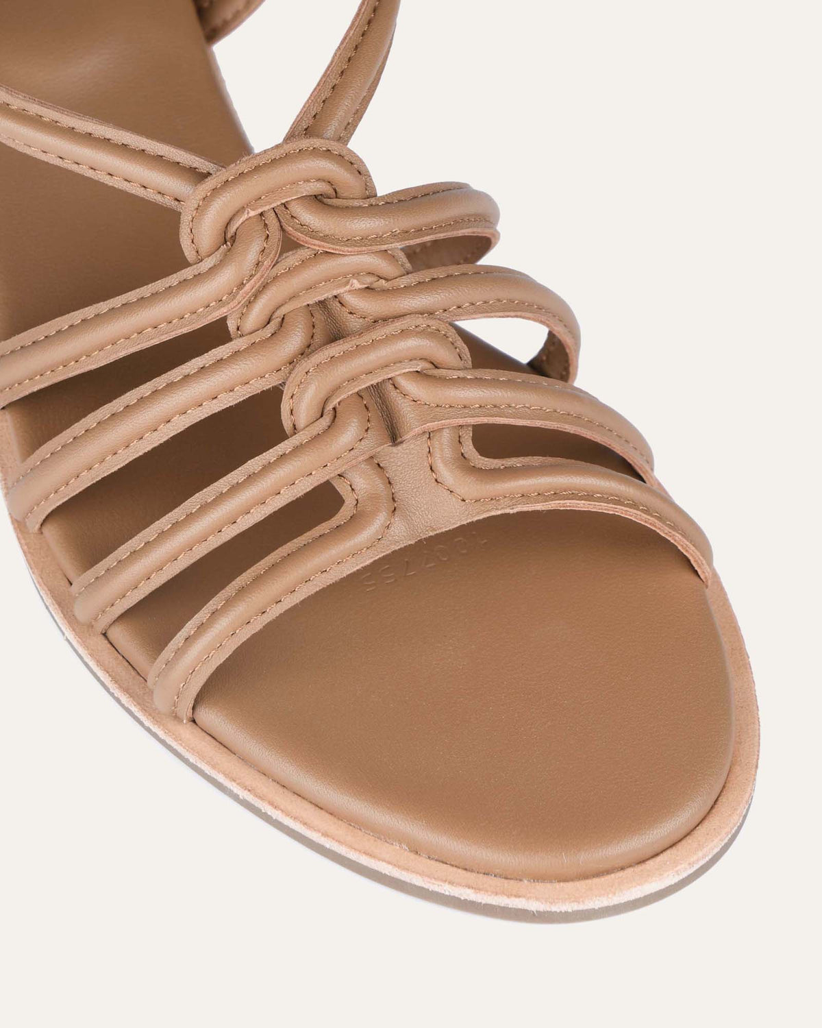 QUEEN FLAT SANDALS TAN LEATHER