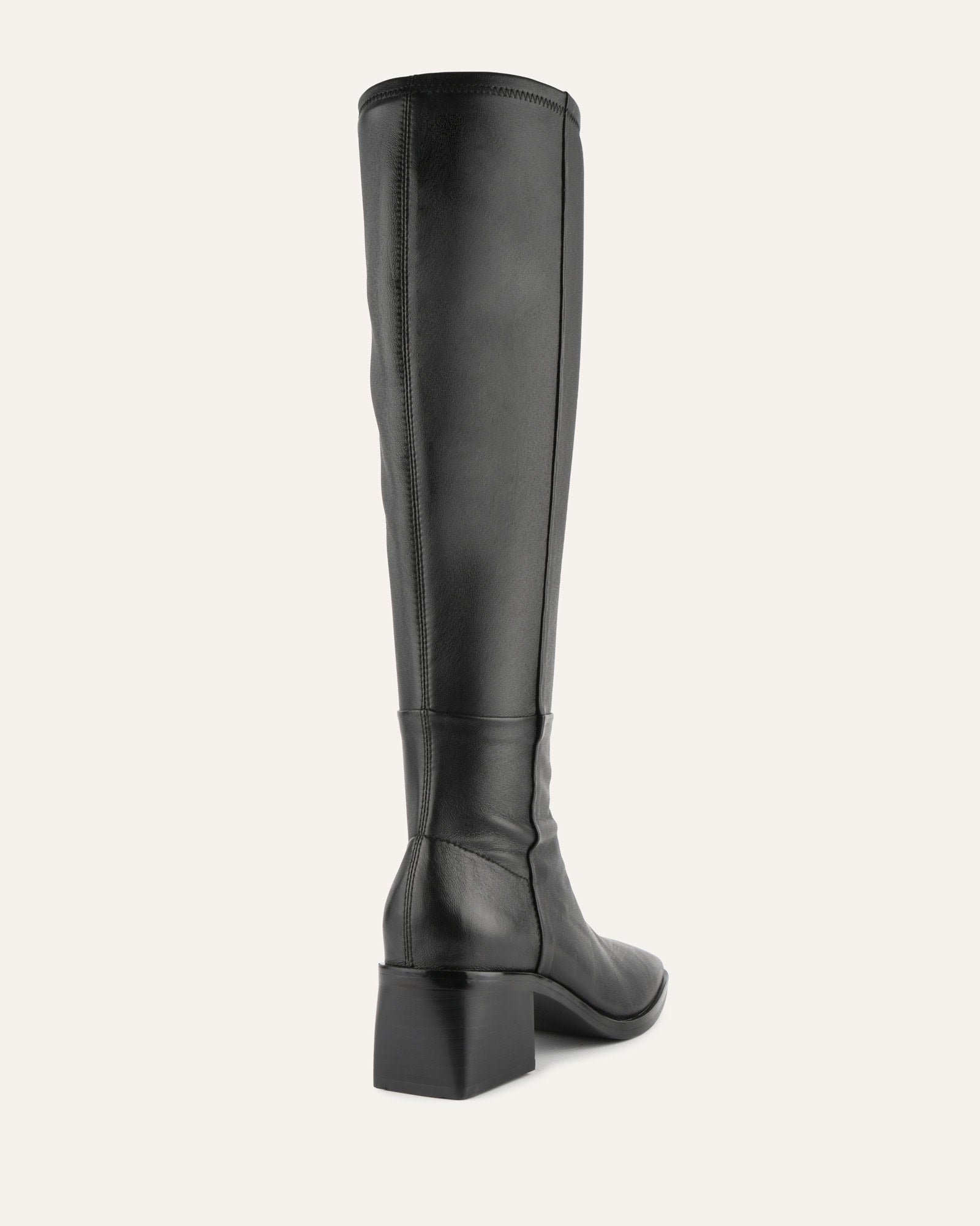 QUEENIE KNEE BOOTS BLACK LEATHER image