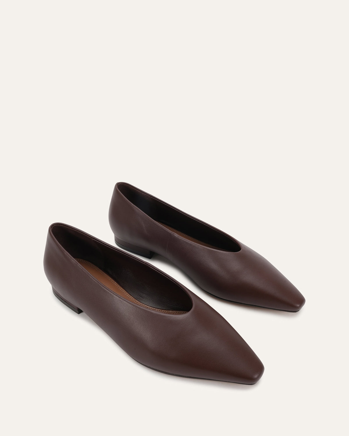 RENNI DRESS FLATS CHOCOLATE LEATHER