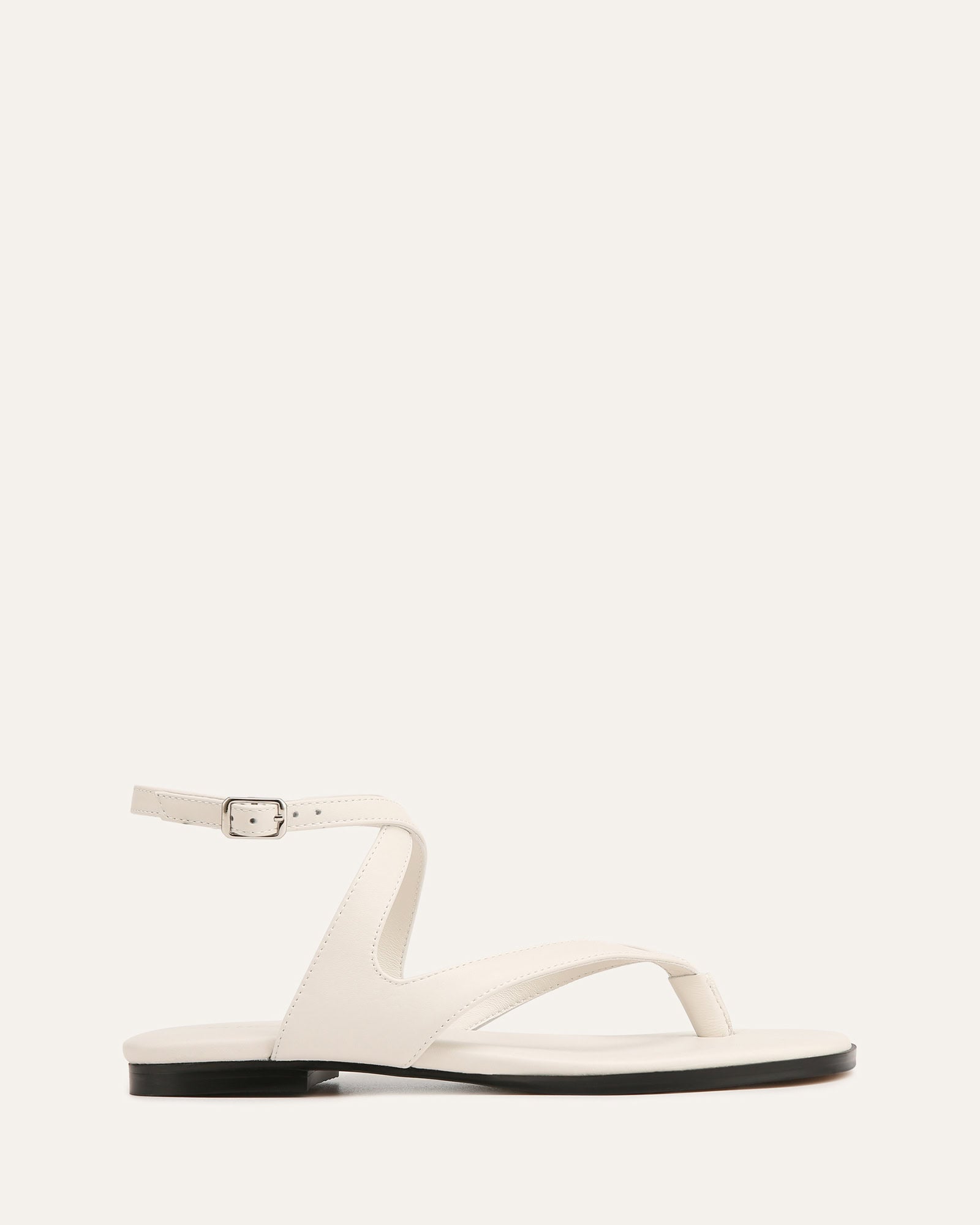RICHIE FLAT SANDALS ANTIQUE WHITE LEATHER image