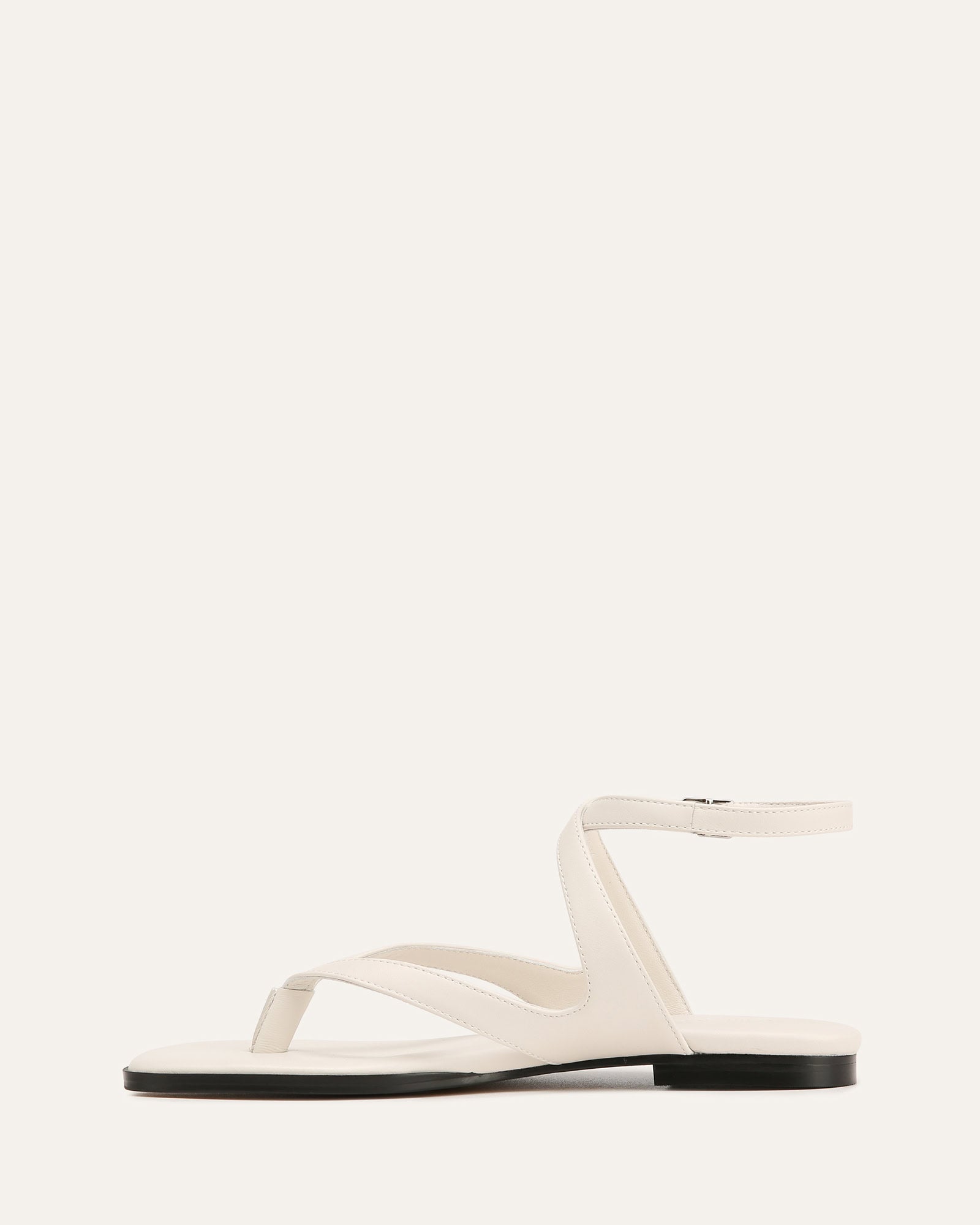 RICHIE FLAT SANDALS ANTIQUE WHITE LEATHER image