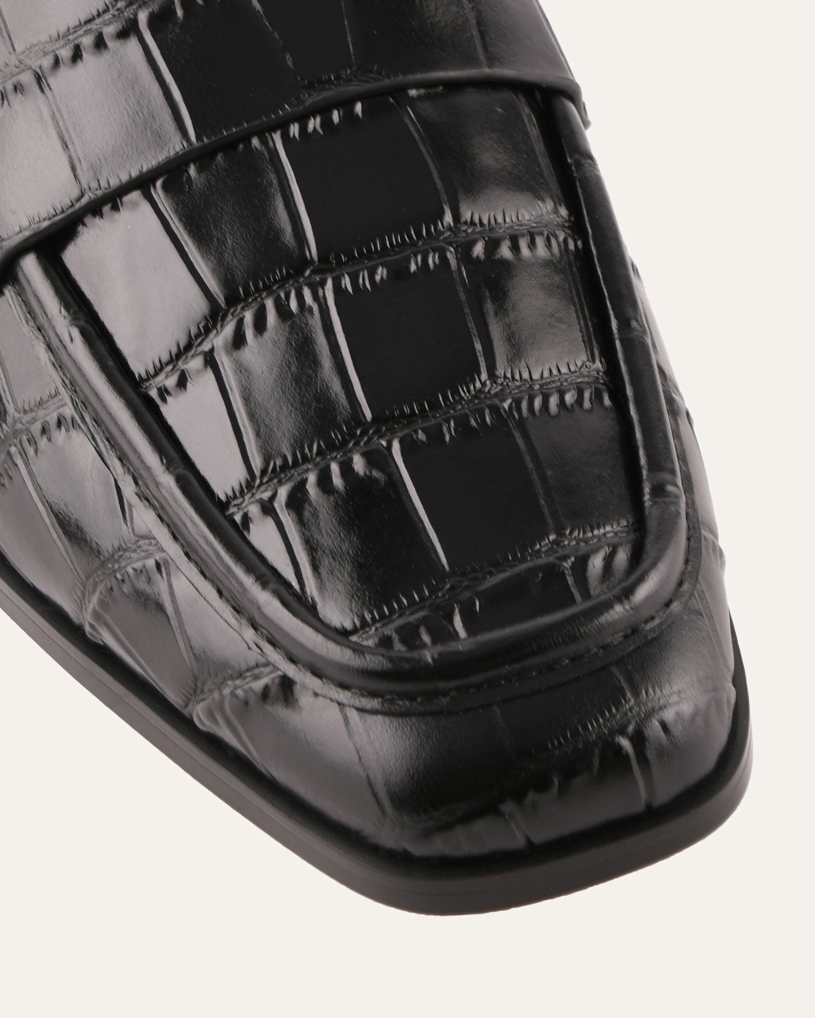 RINGO LOAFERS BLACK CROC - Jo Mercer