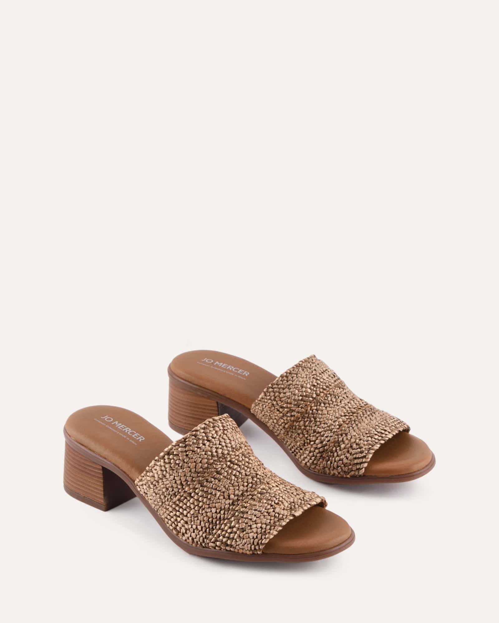 RIPLEY LOW HEEL SANDALS TAN RAFFIA image