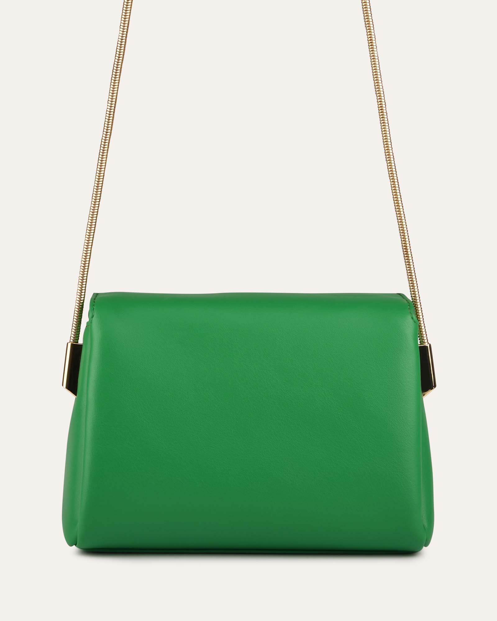 Green leather crossbody purse Clearance