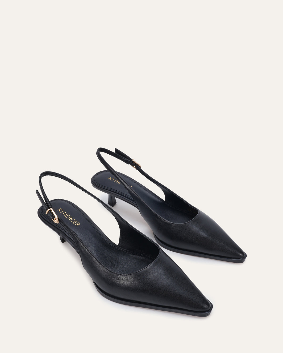 ROMEO LOW HEELS BLACK LEATHER