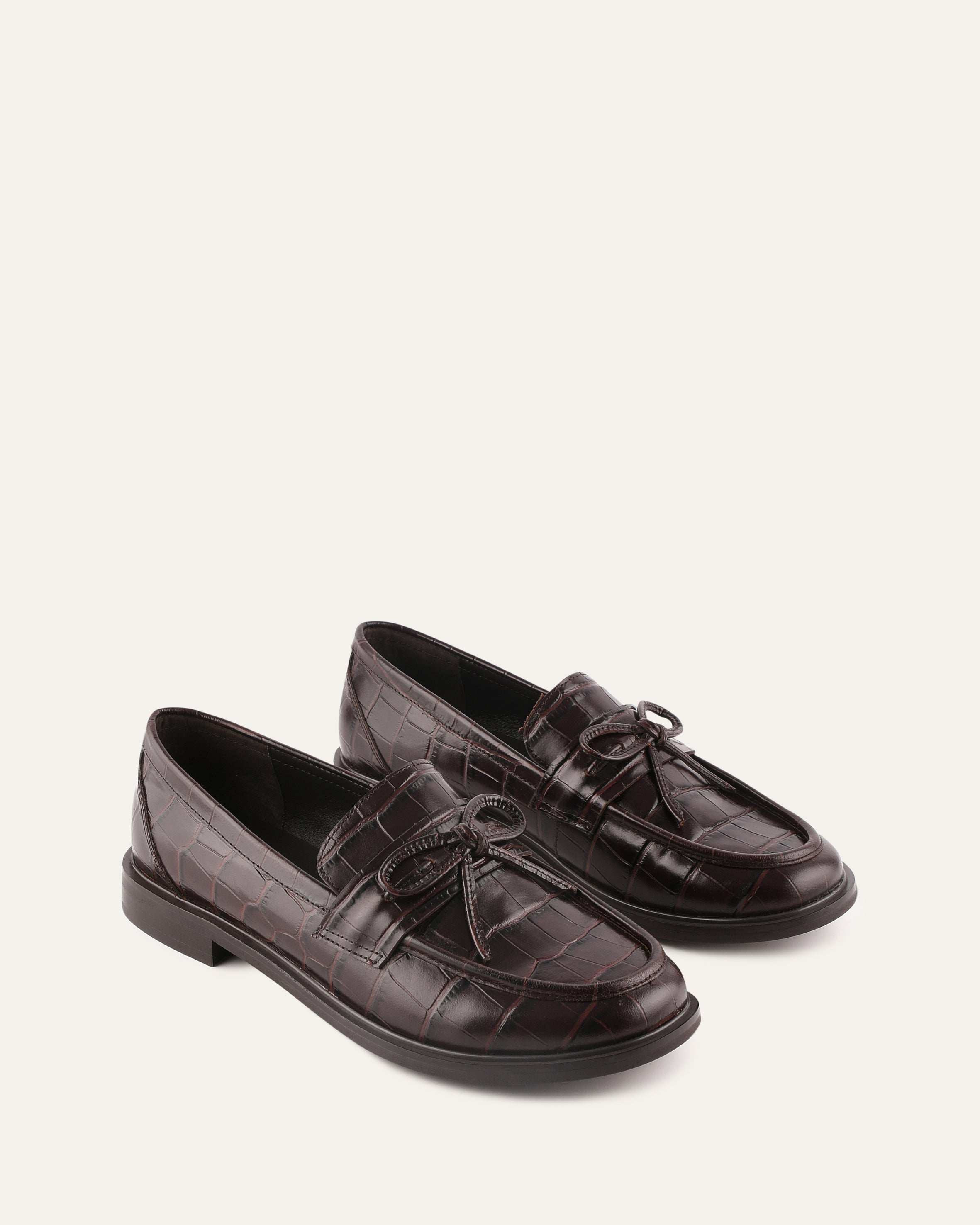ROSIE LOAFERS CHOCOLATE CROC - Jo Mercer