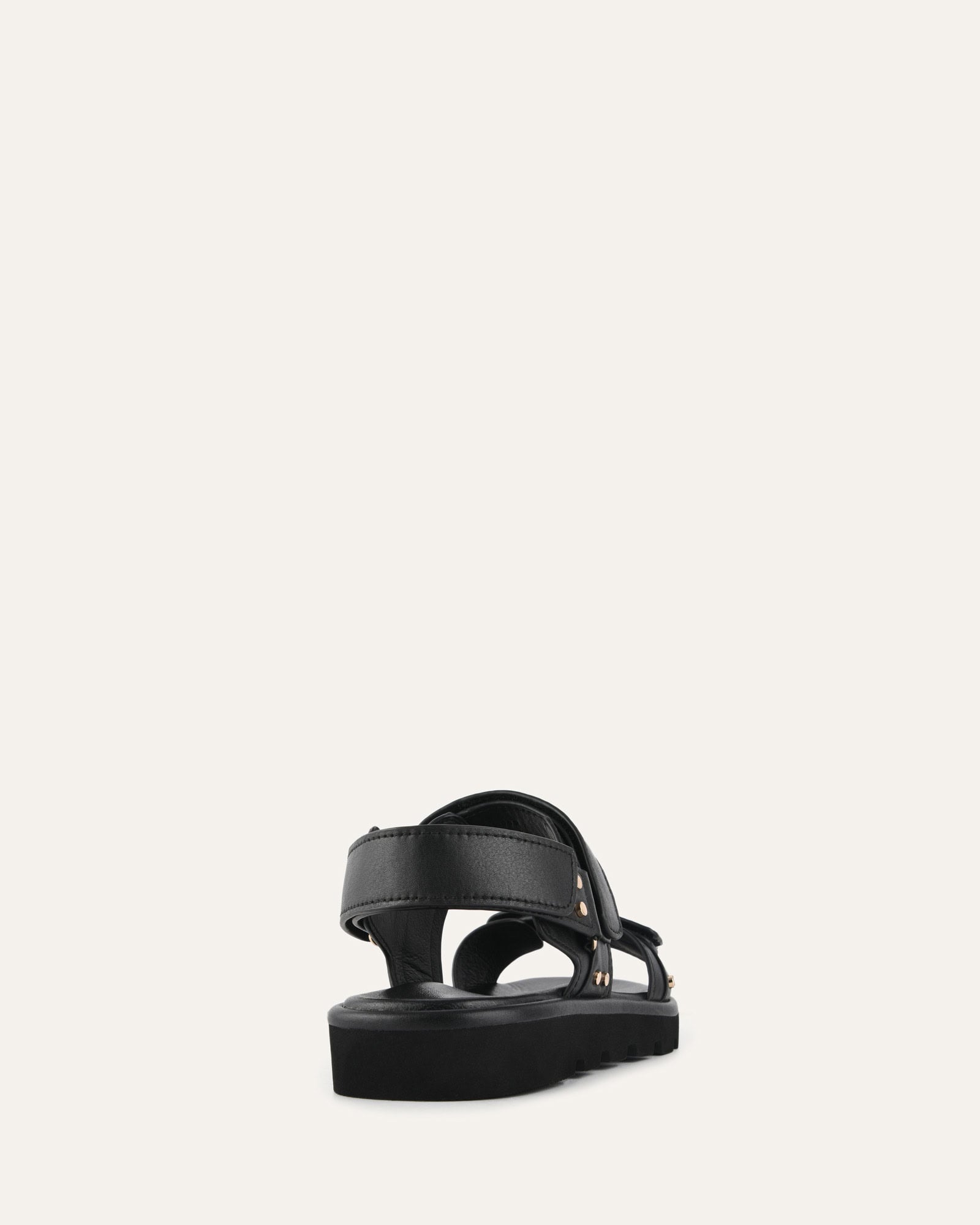 RUFUS FLAT SANDALS BLACK LEATHER image