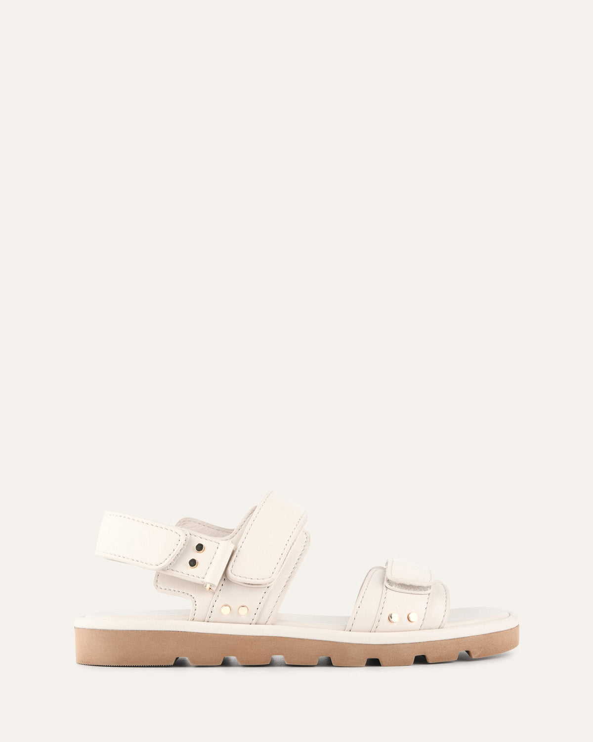 RUFUS FLAT SANDALS OFF WHITE LEATHER