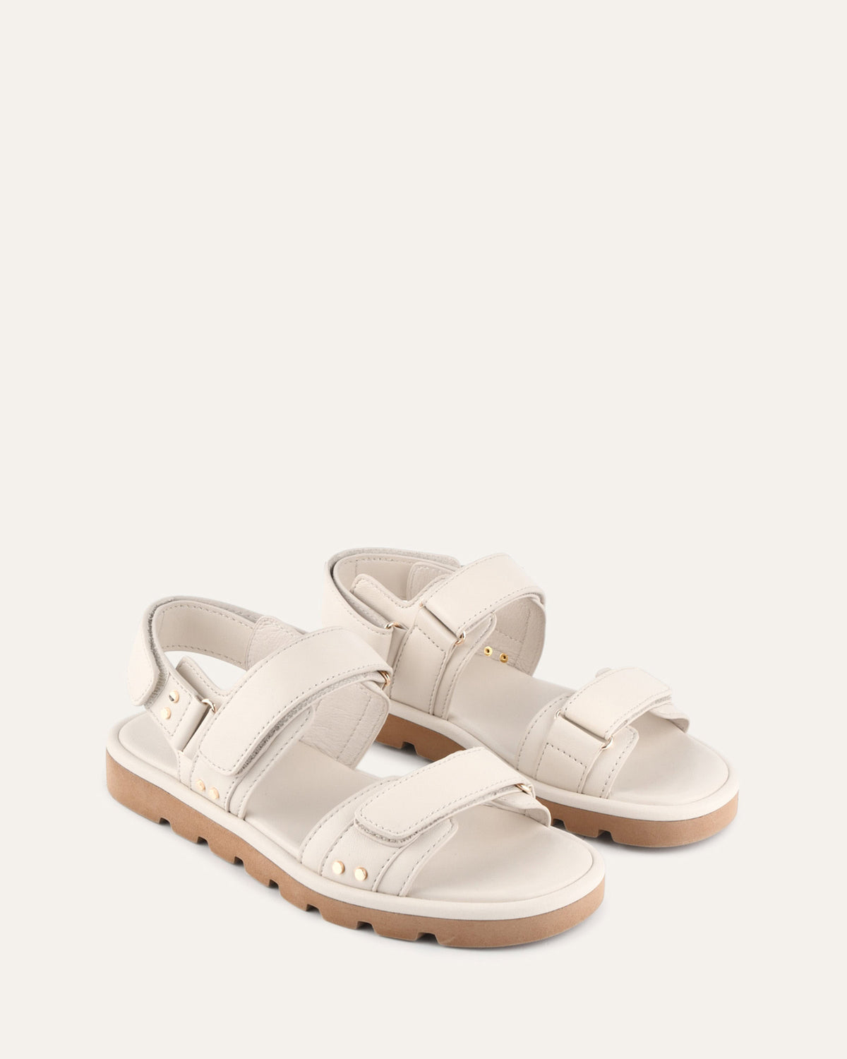 RUFUS FLAT SANDALS OFF WHITE LEATHER