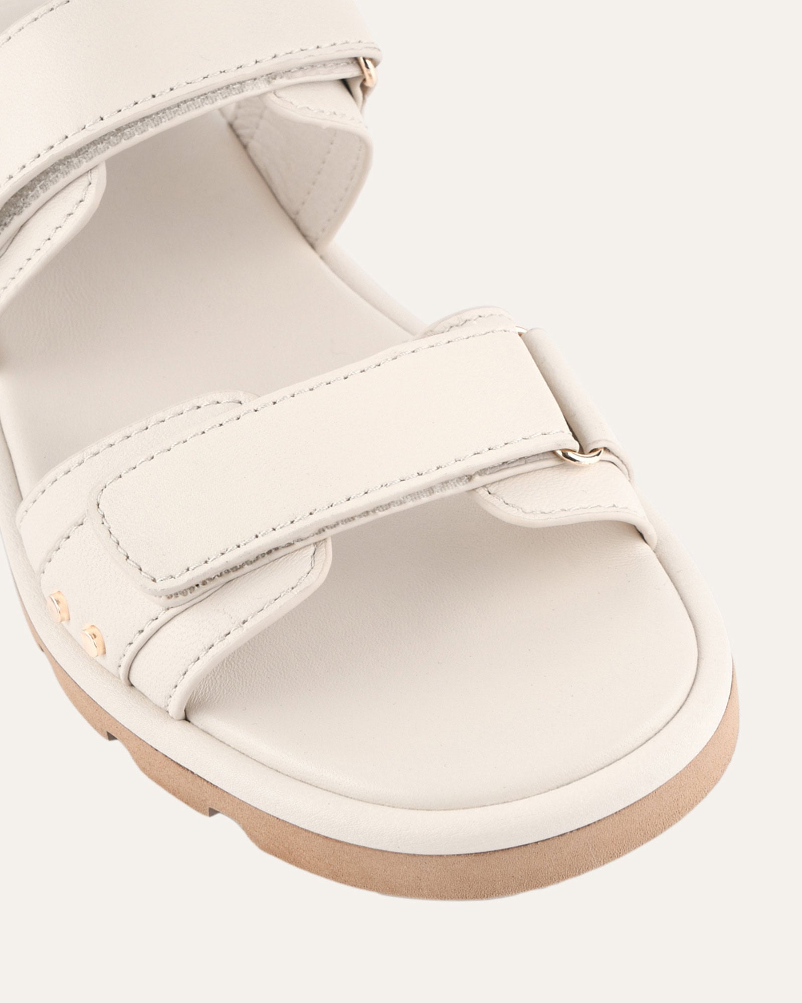 RUFUS FLAT SANDALS OFF WHITE LEATHER image