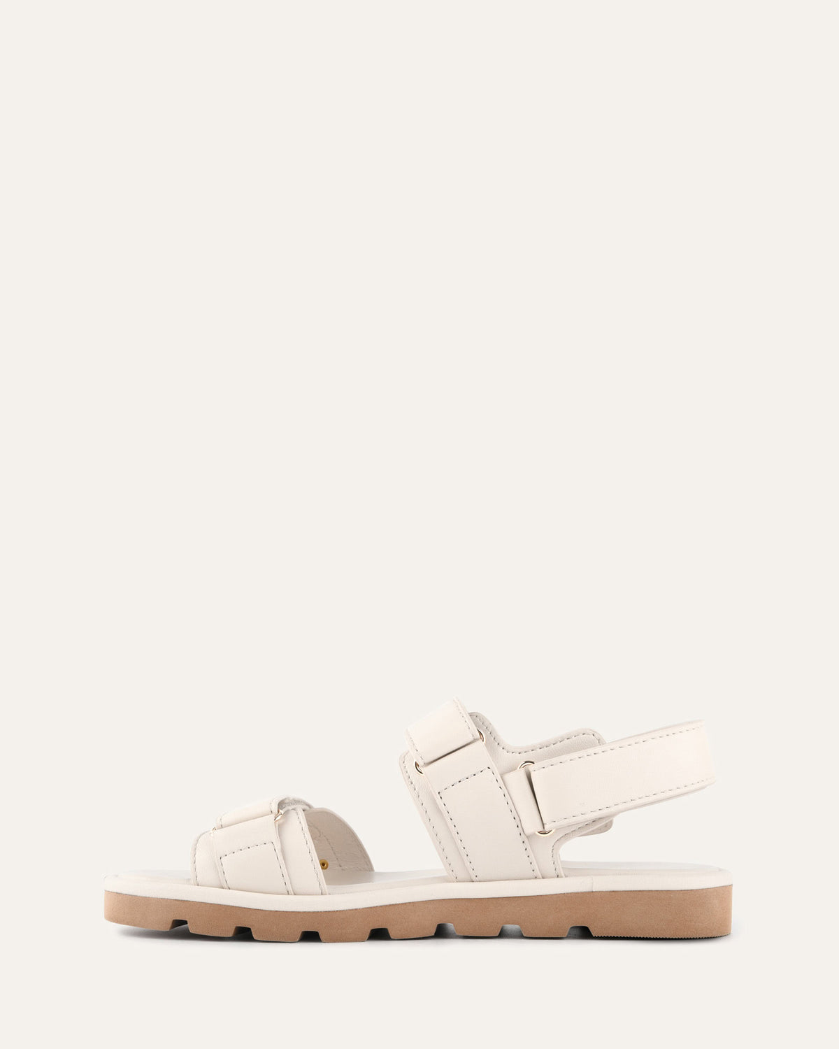 RUFUS FLAT SANDALS OFF WHITE LEATHER
