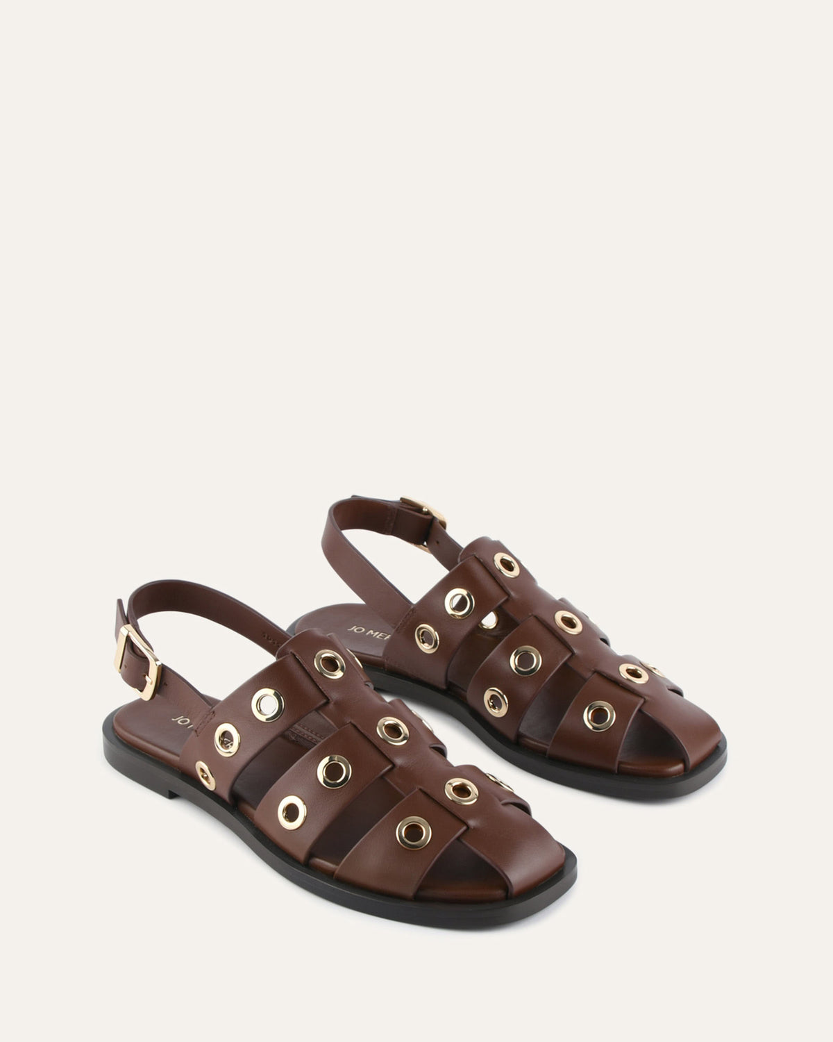 SAFFI FLAT SANDALS PECAN LEATHER