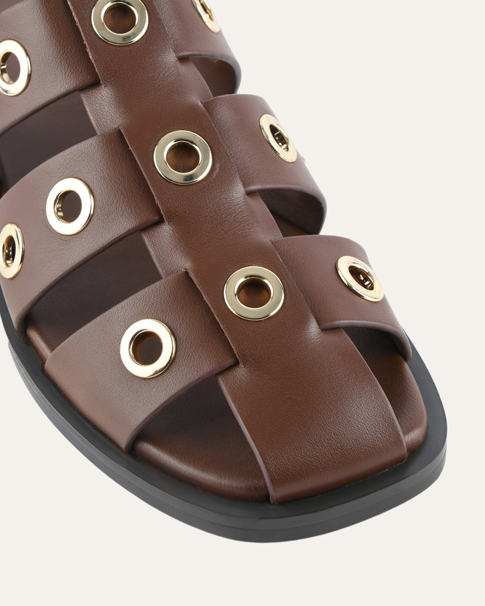 SAFFI FLAT SANDALS PECAN LEATHER image