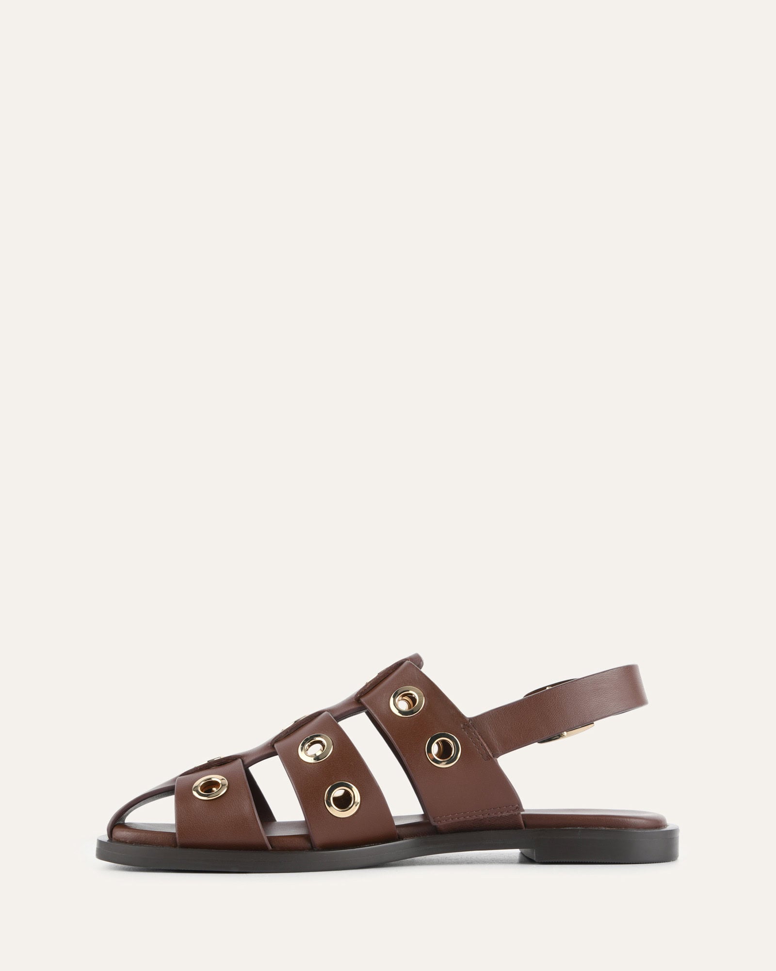 SAFFI FLAT SANDALS PECAN LEATHER image