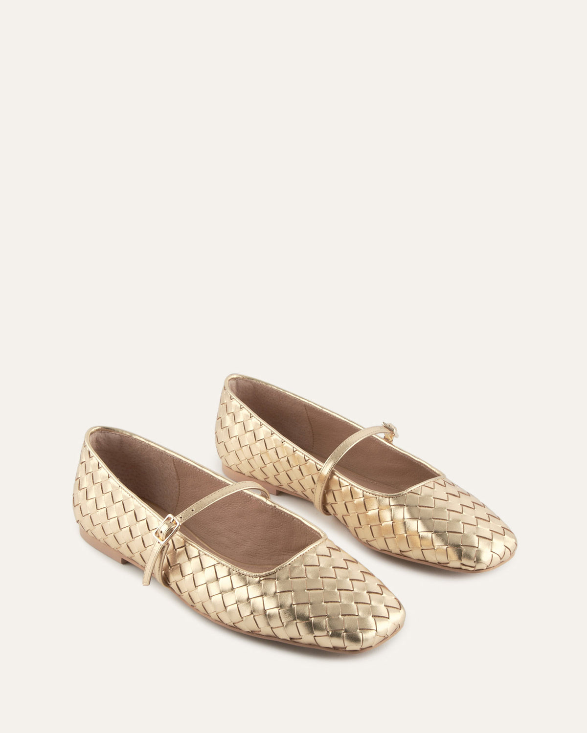 SAILOR BALLET FLATS GOLD LEATHER