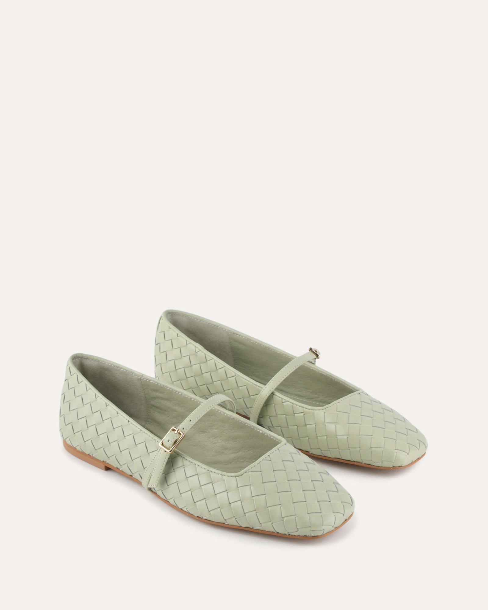 SAILOR BALLET FLATS LIGHT SAGE LEATHER image