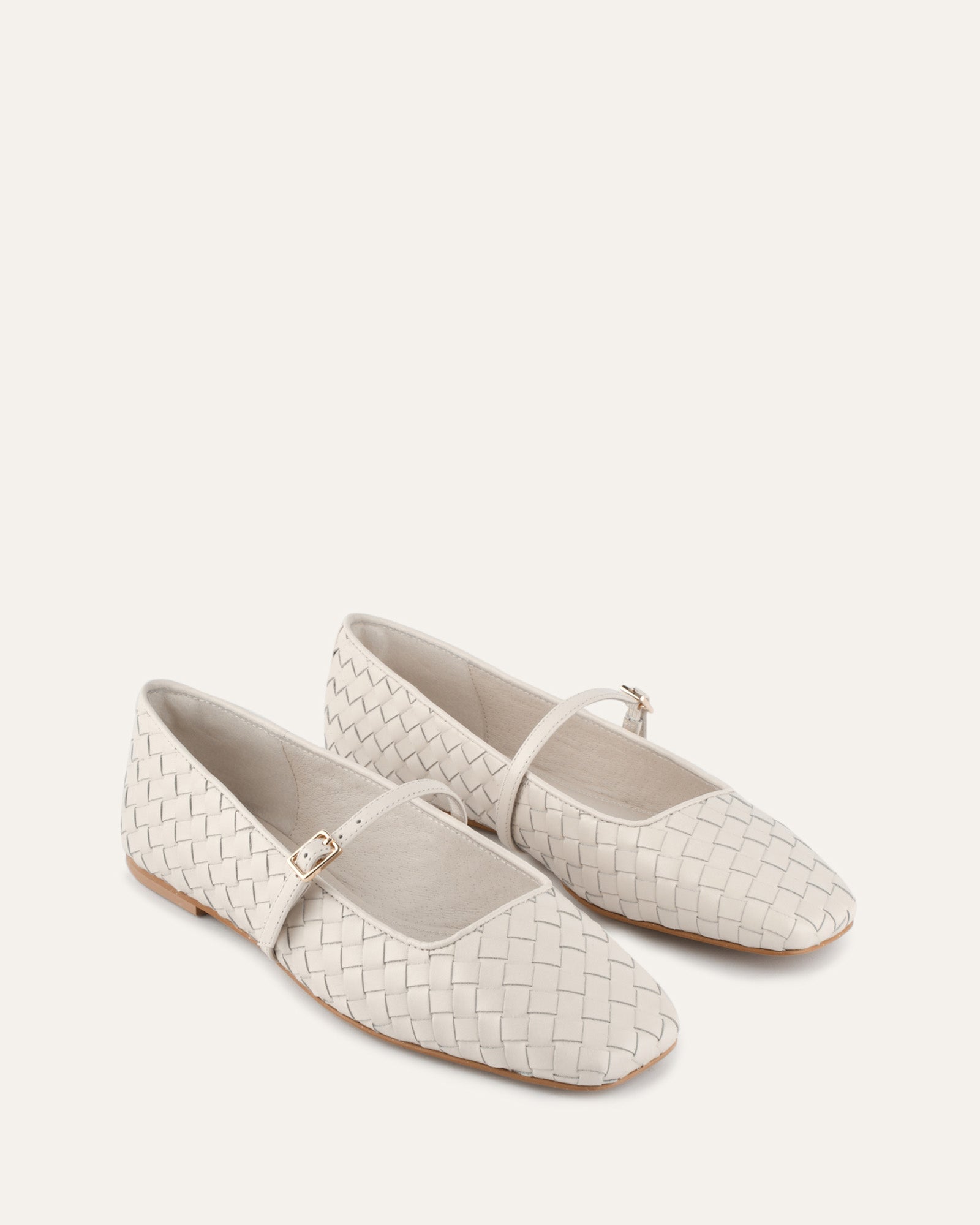 SAILOR BALLET FLATS OFF WHITE LEATHER image