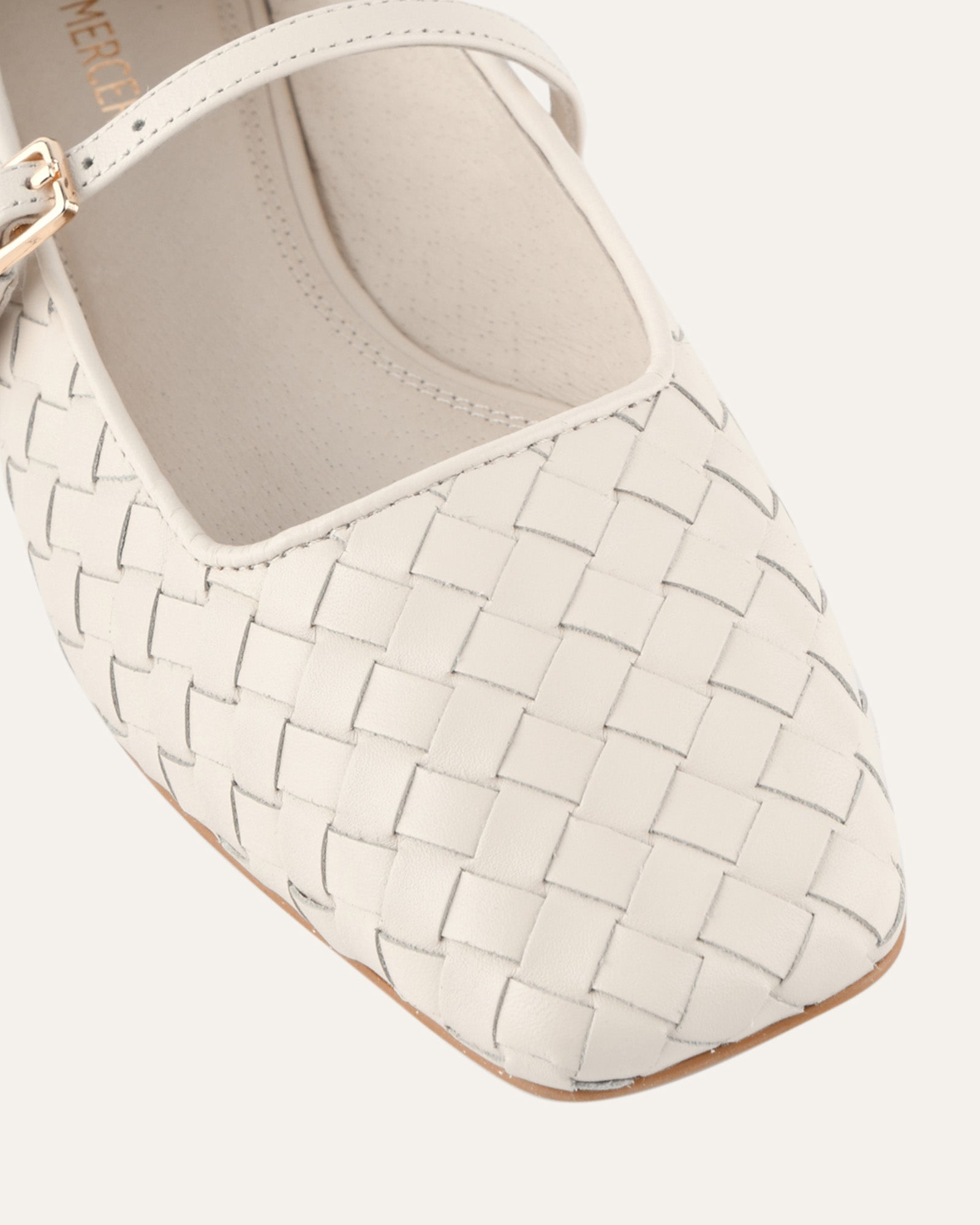 SAILOR BALLET FLATS OFF WHITE LEATHER image