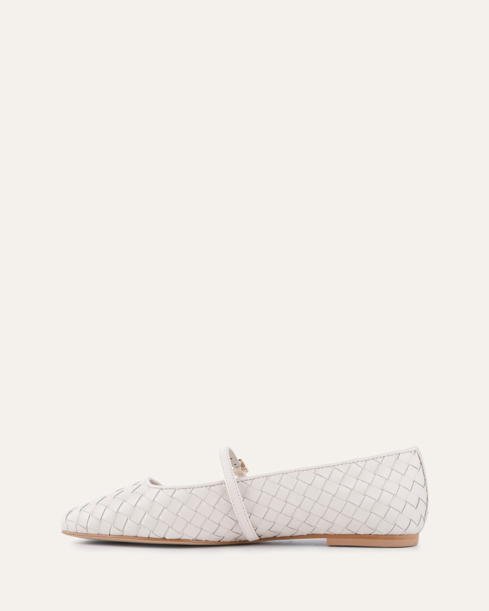 SAILOR BALLET FLATS OFF WHITE LEATHER image