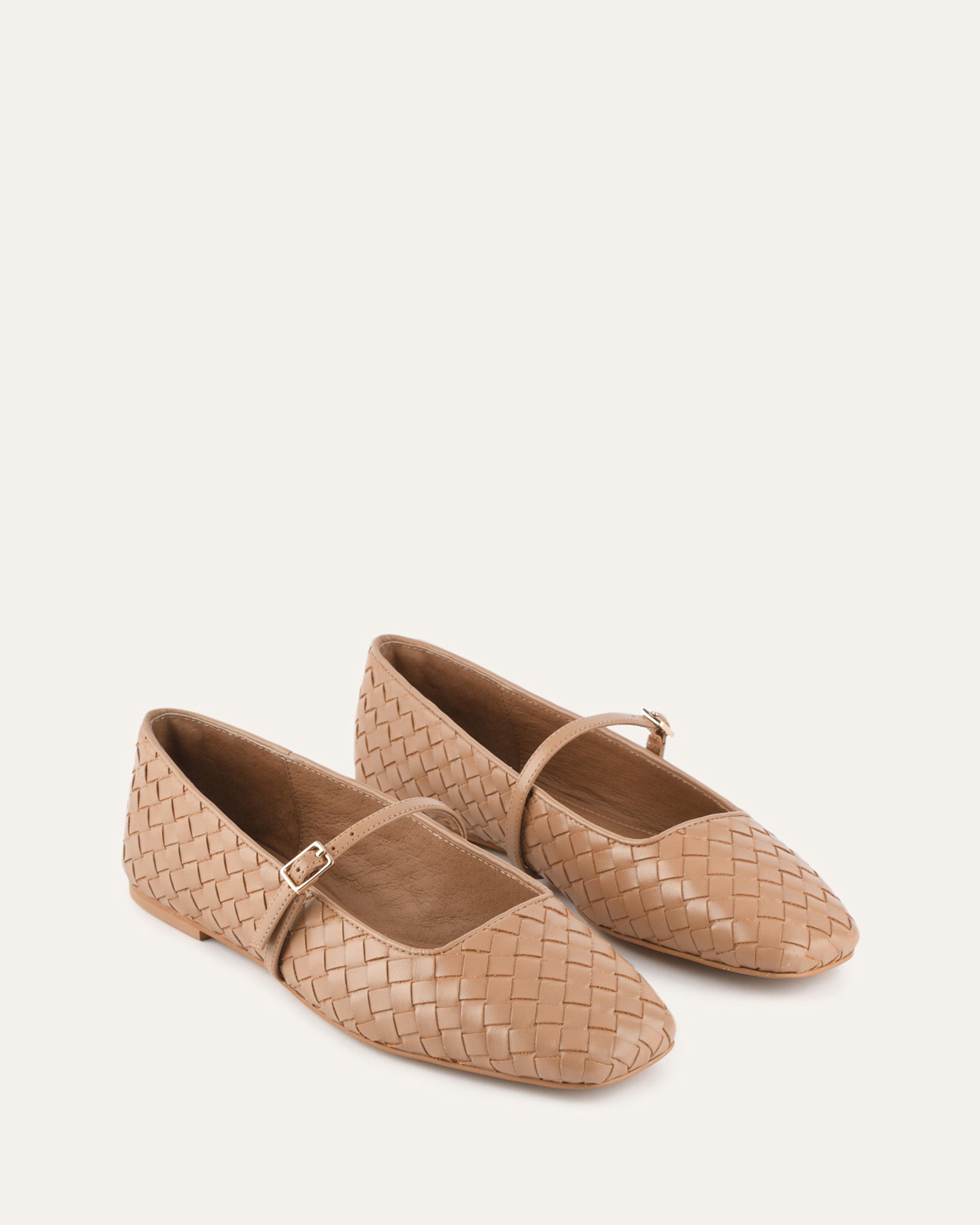 SAILOR BALLET FLATS TAN LEATHER image