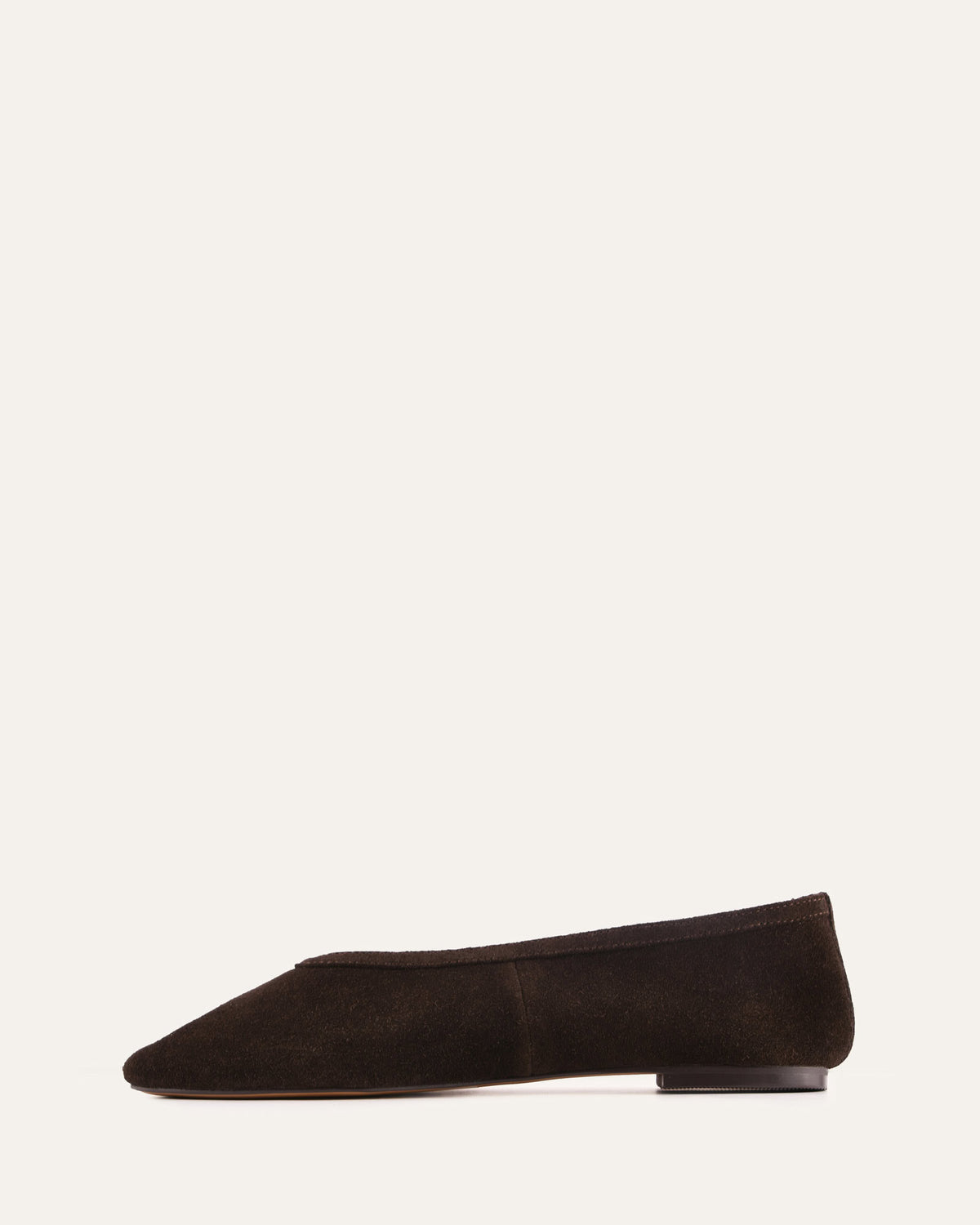 Brown flat shoe on a white background