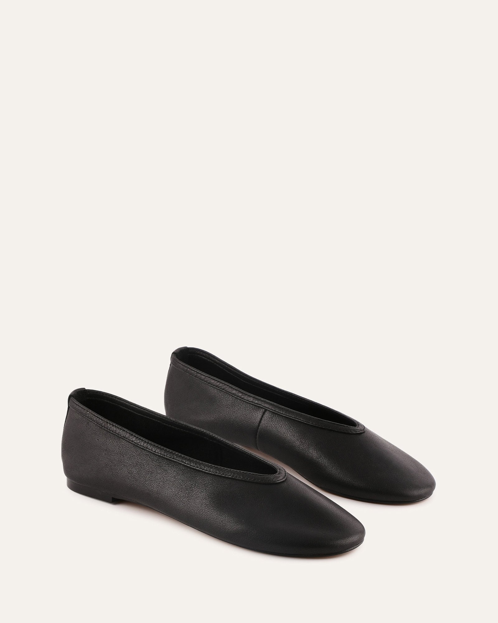SALEM CASUAL FLATS BLACK LEATHER image