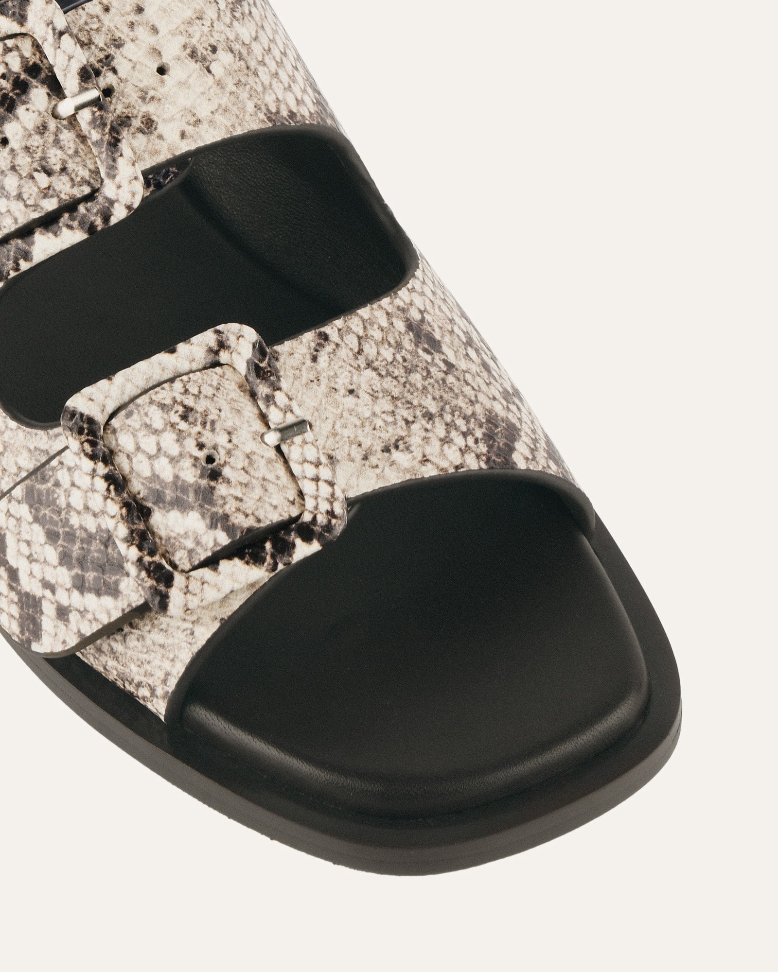 SEBASTIAN FLAT SLIDE NATURAL SNAKE PRINT LEATHER image