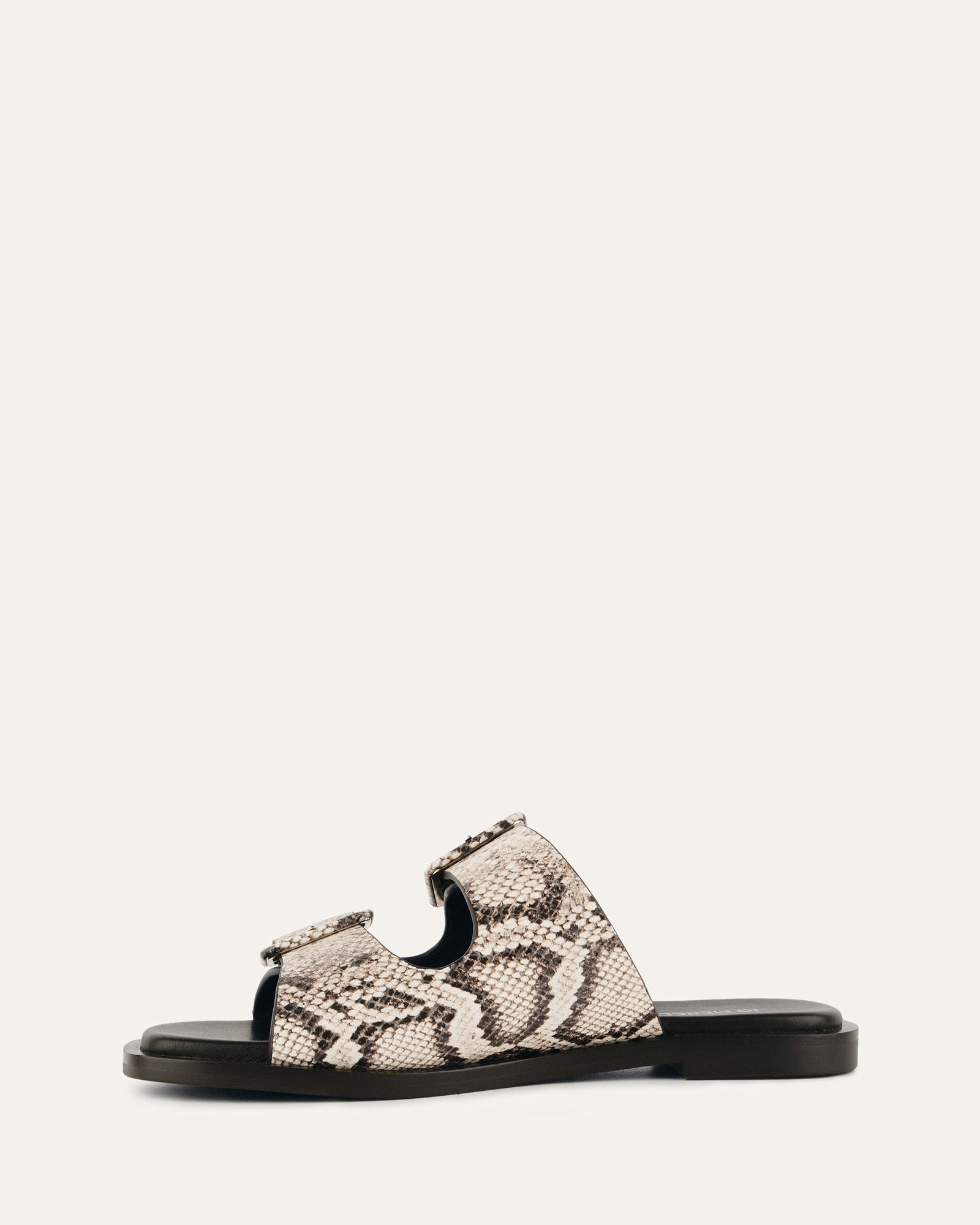 SEBASTIAN FLAT SLIDE NATURAL SNAKE PRINT LEATHER image