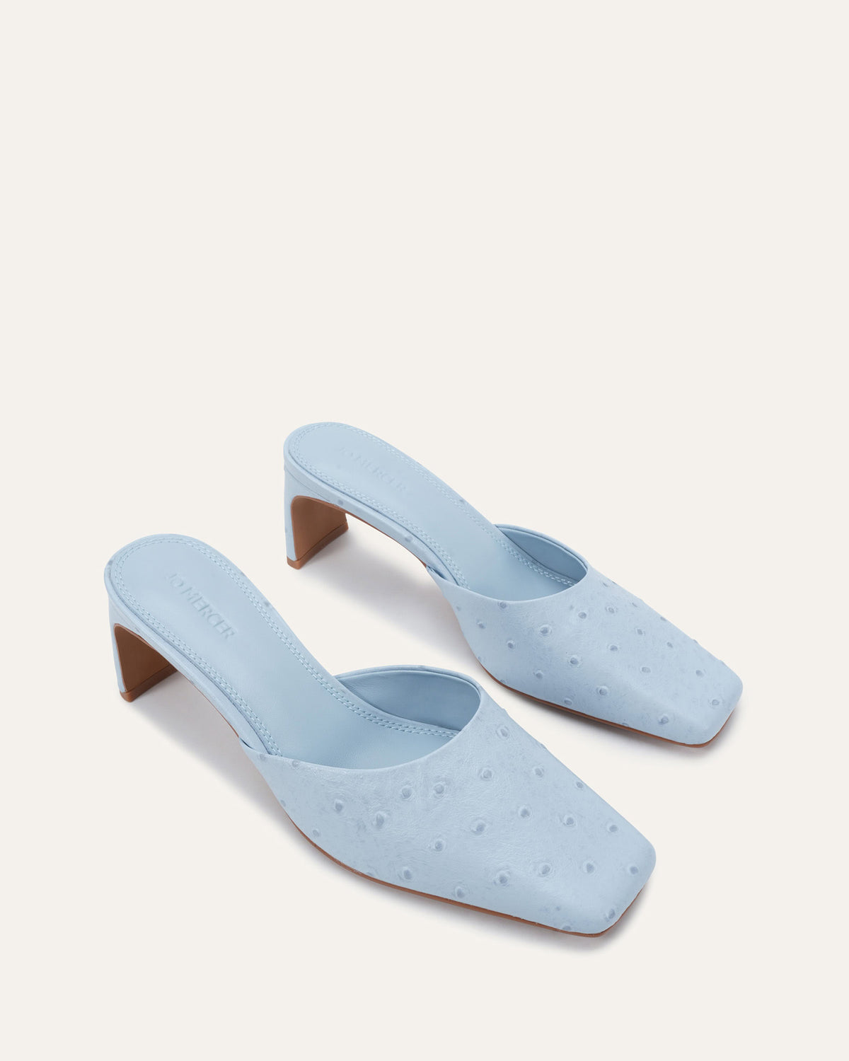 SEVILLE MID HEELS ICE BLUE OSTRICH PRINT