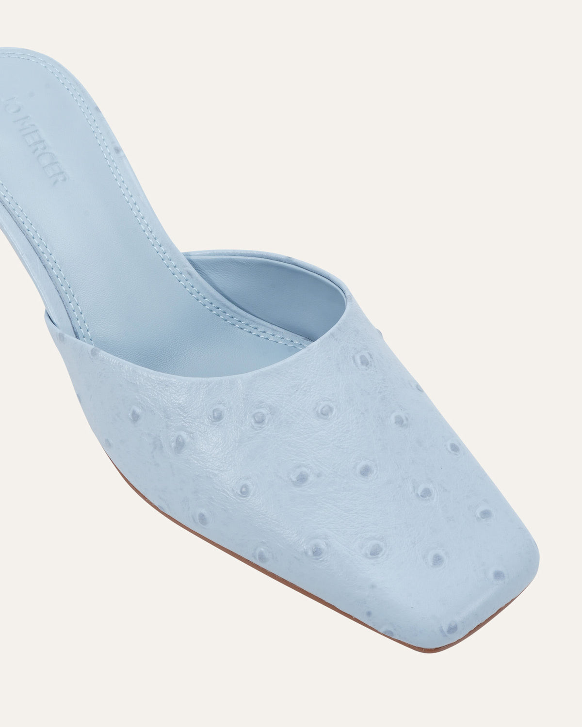SEVILLE MID HEELS ICE BLUE OSTRICH PRINT