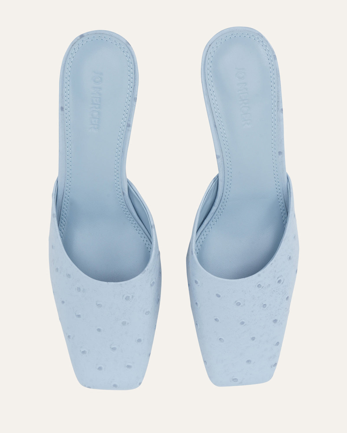 SEVILLE MID HEELS ICE BLUE OSTRICH PRINT