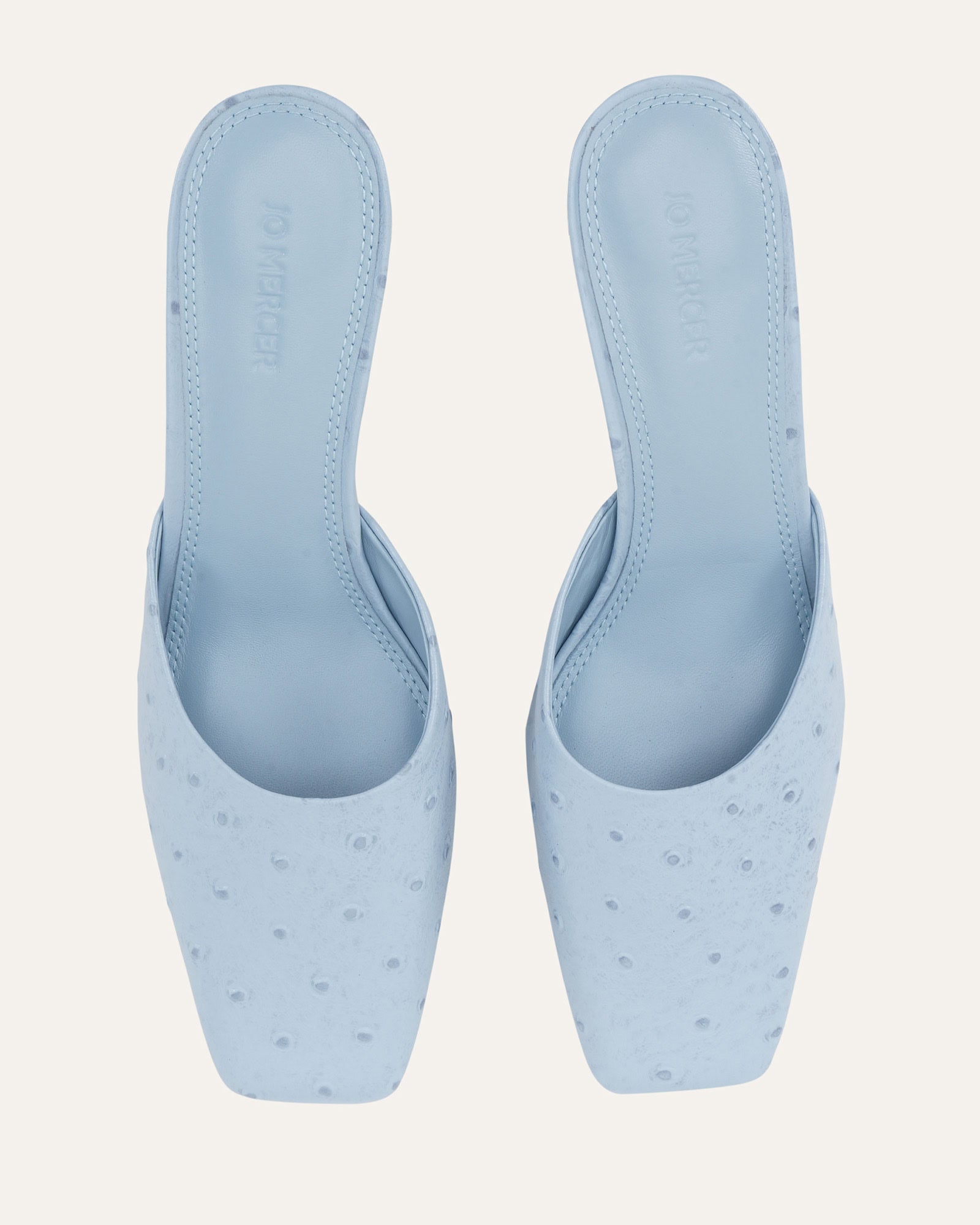 SEVILLE MID HEELS ICE BLUE OSTRICH PRINT image