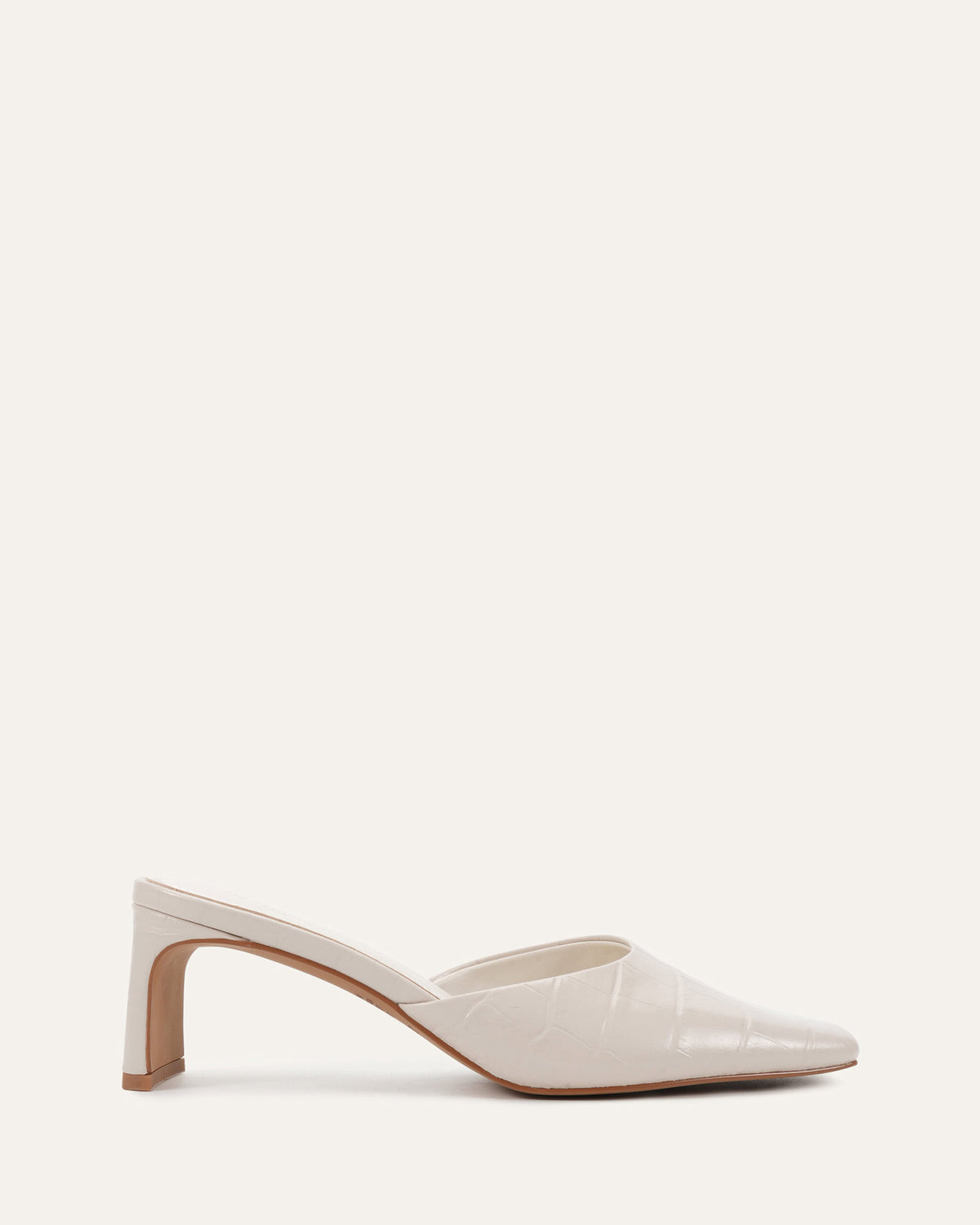 SEVILLE MID HEELS MILK WHITE CROC