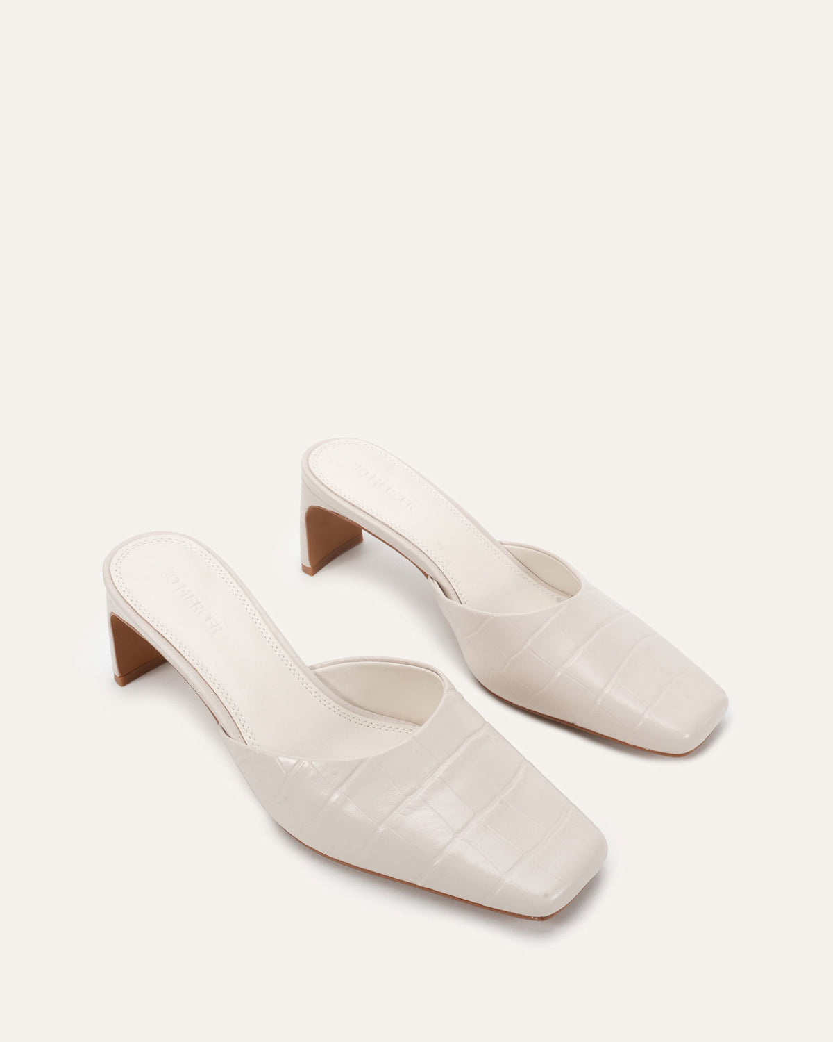 SEVILLE MID HEELS MILK WHITE CROC