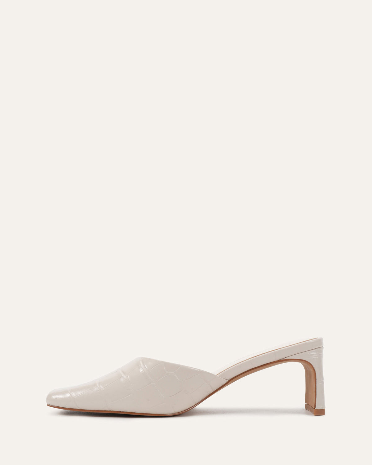 SEVILLE MID HEELS MILK WHITE CROC