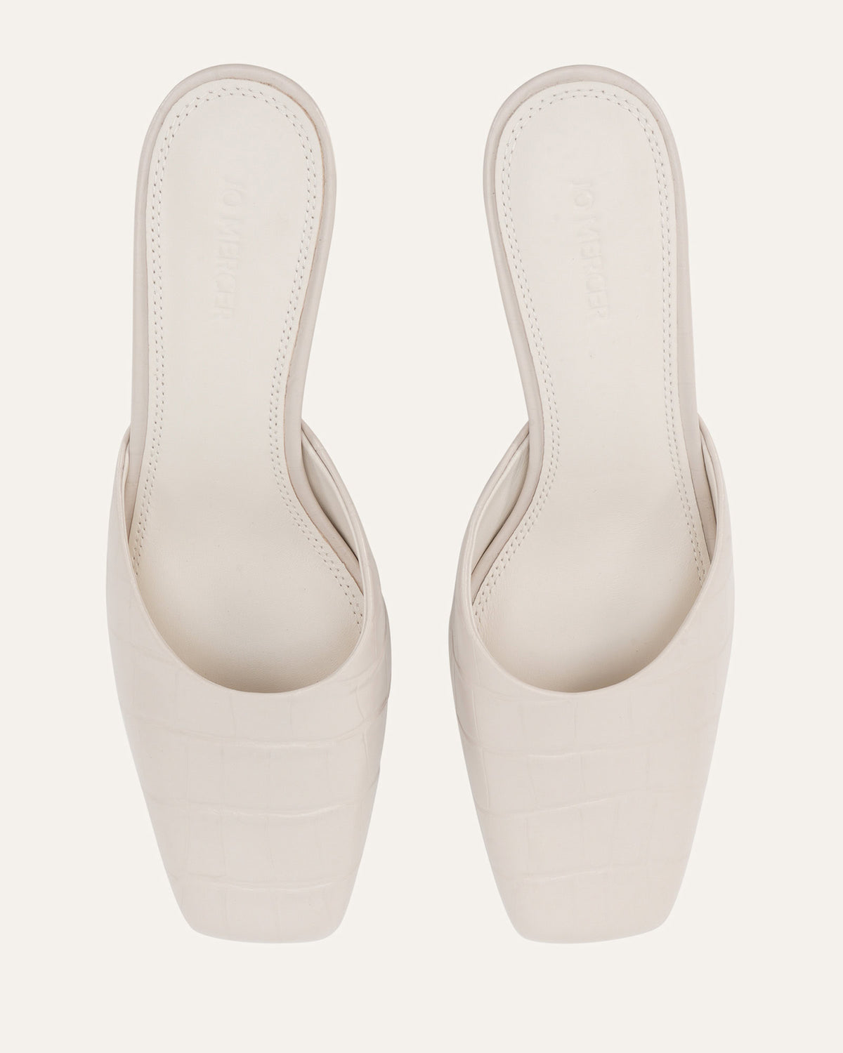SEVILLE MID HEELS MILK WHITE CROC