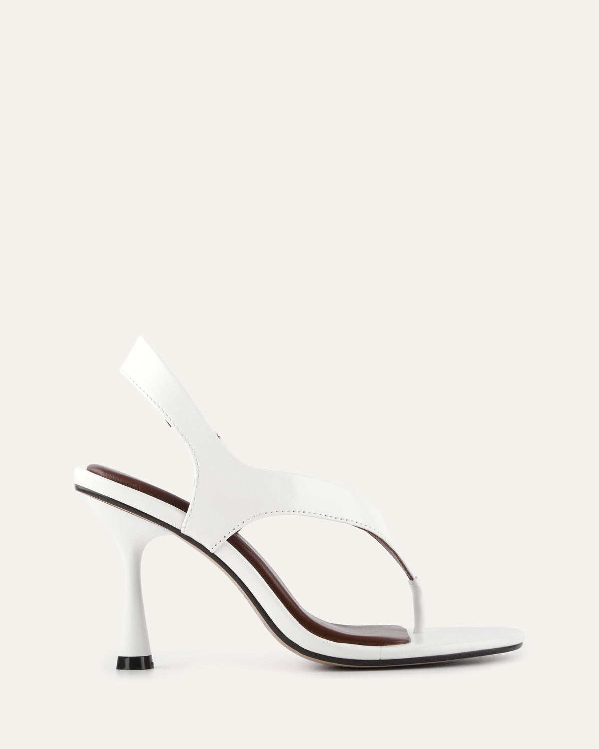 SHADE HIGH HEEL SANDALS WHITE LEATHER