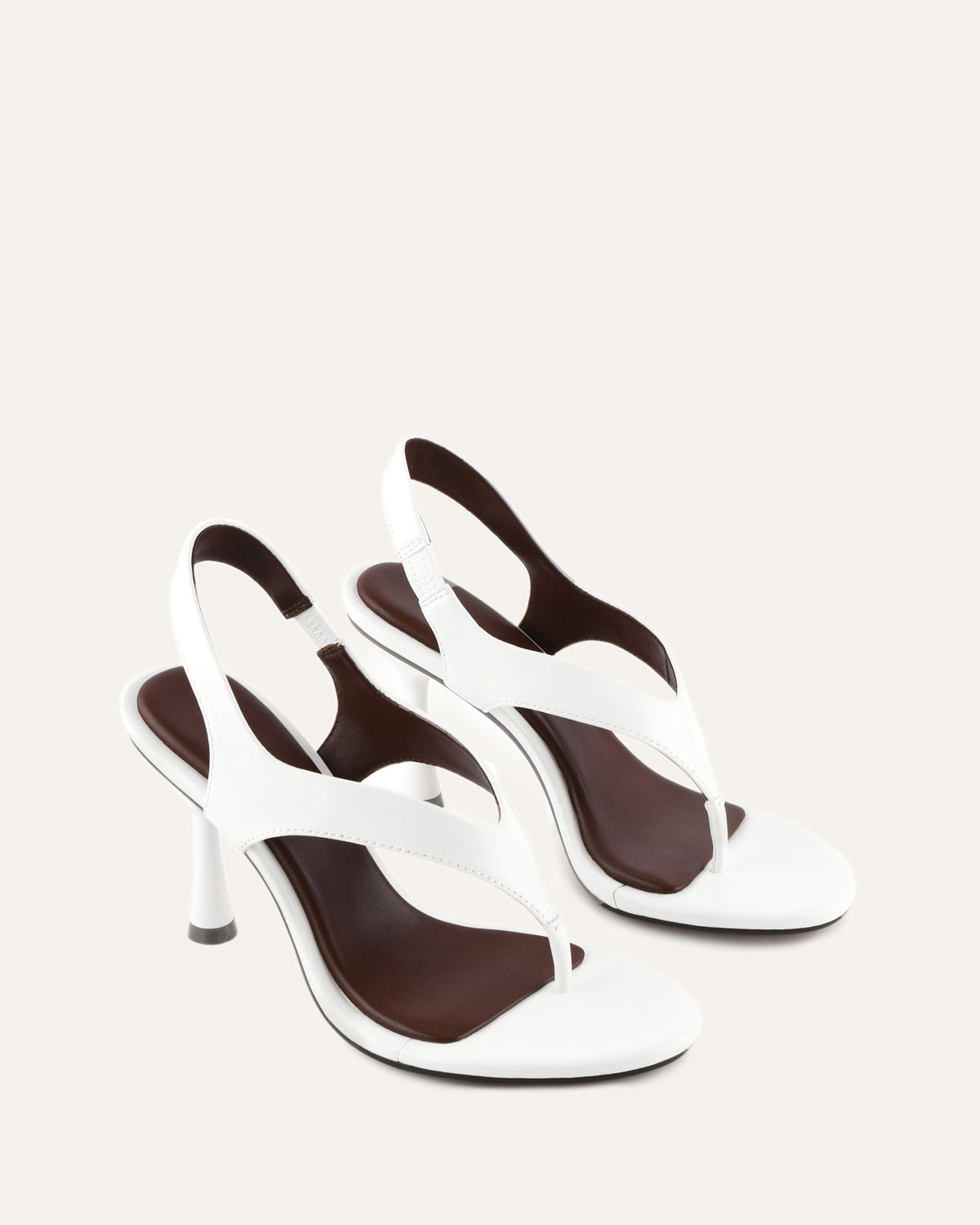 SHADE HIGH HEEL SANDALS WHITE LEATHER