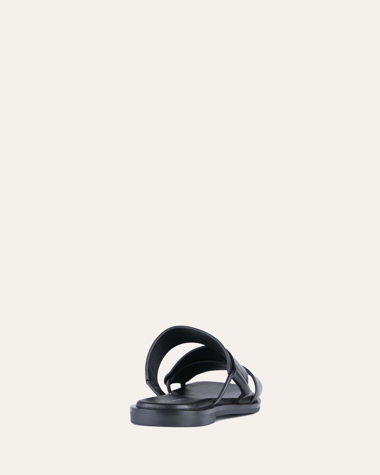 SHELBY FLAT SLIDES BLACK LEATHER image
