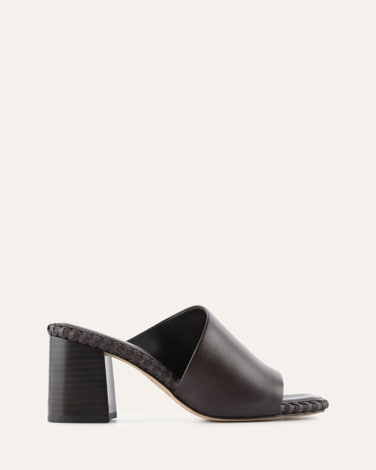 SIENNA MID HEEL SANDALS BITTER CHOC LEATHER